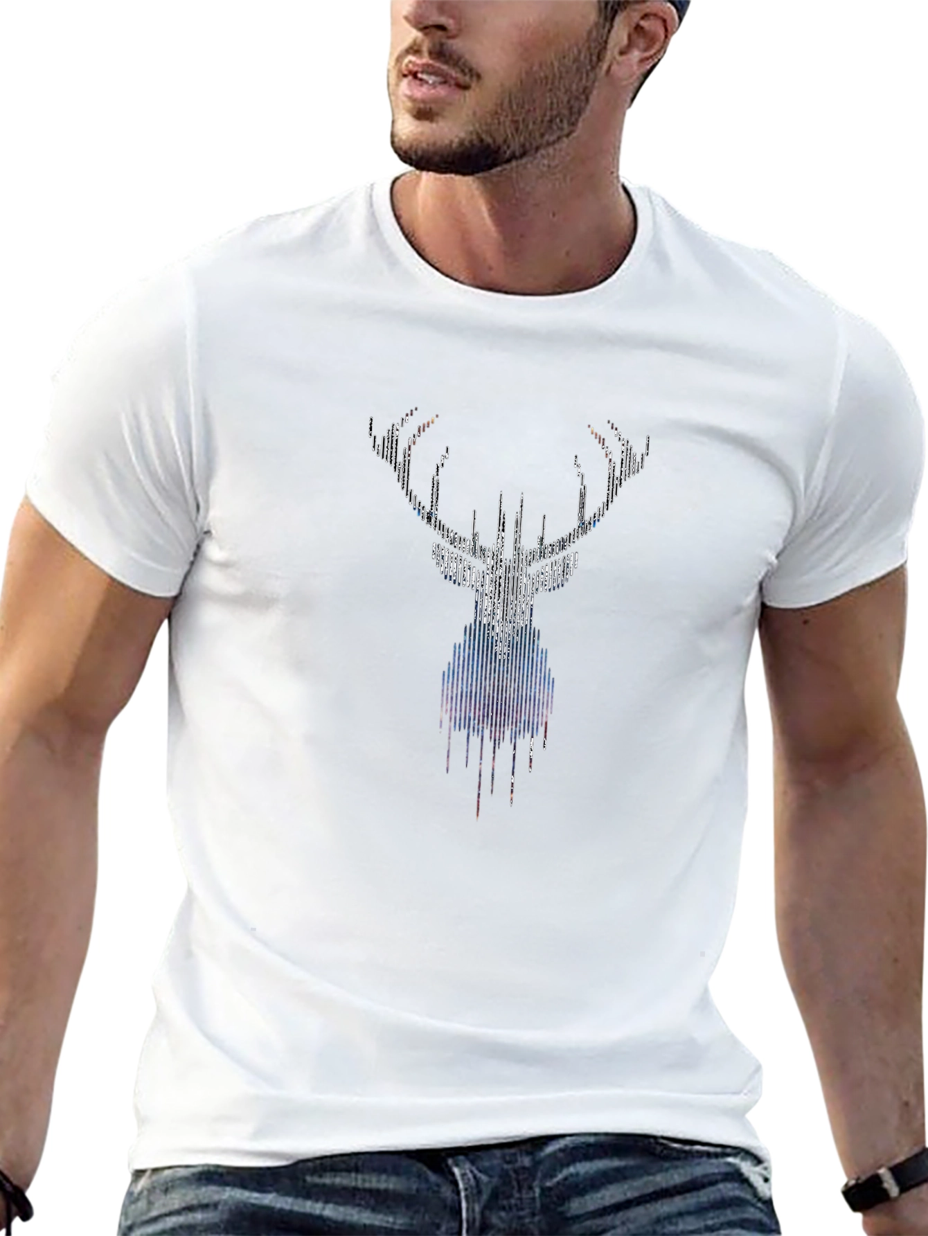 Graphic Deer Head Black T-Shirt