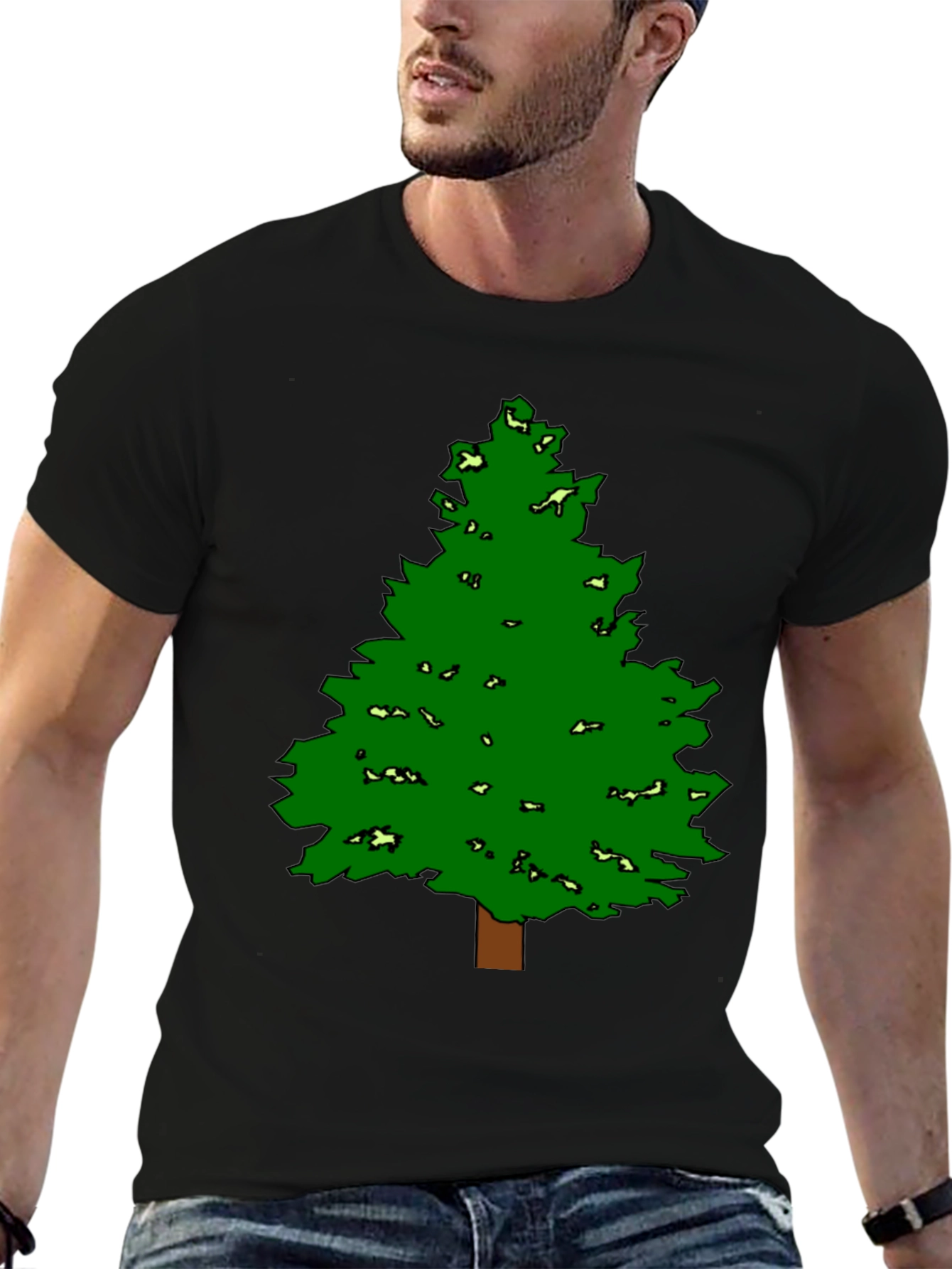 Fun Tree Graphic Tee - Black Cotton Blend