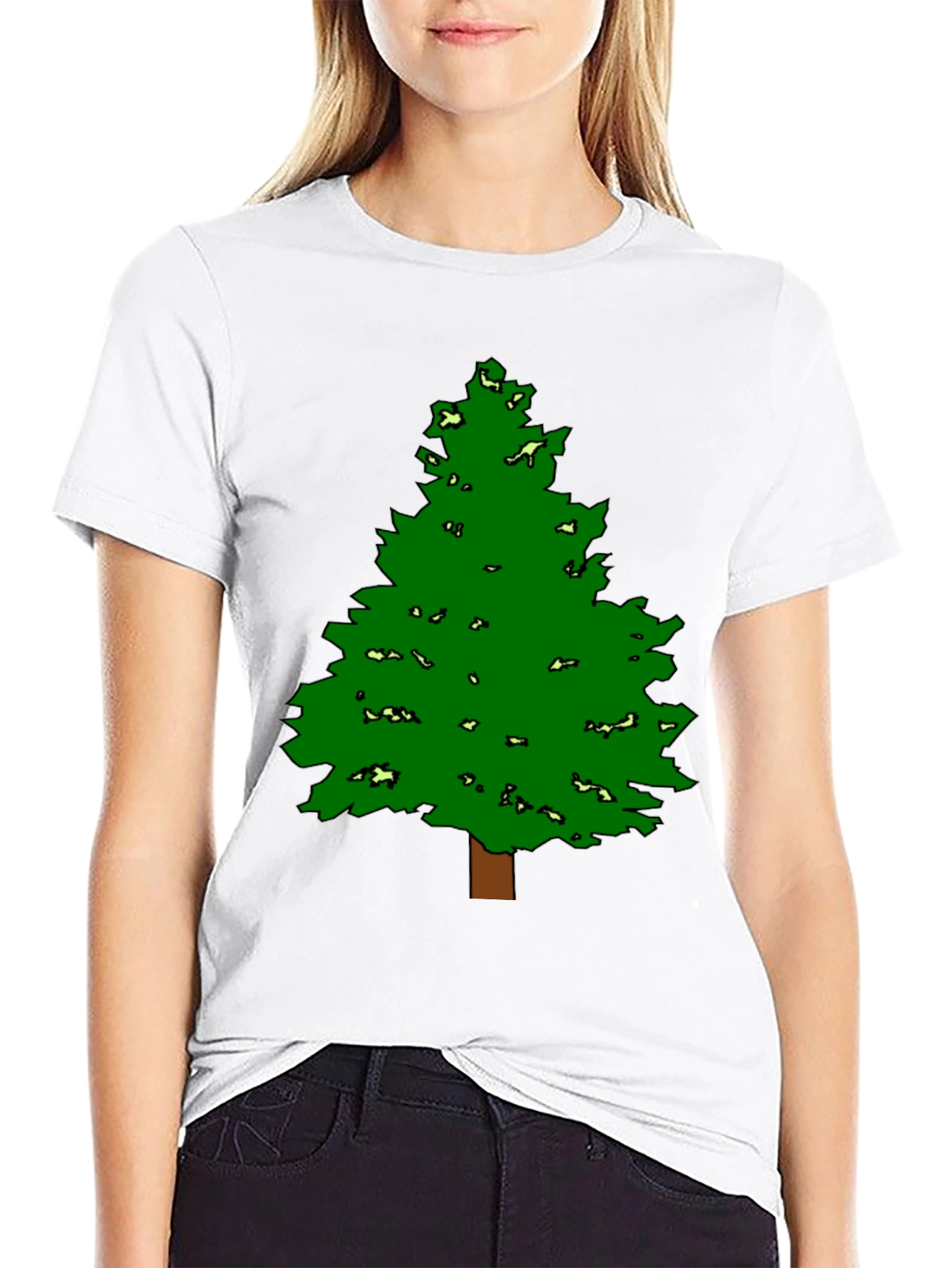 Fun Tree Graphic Tee - Black Cotton Blend