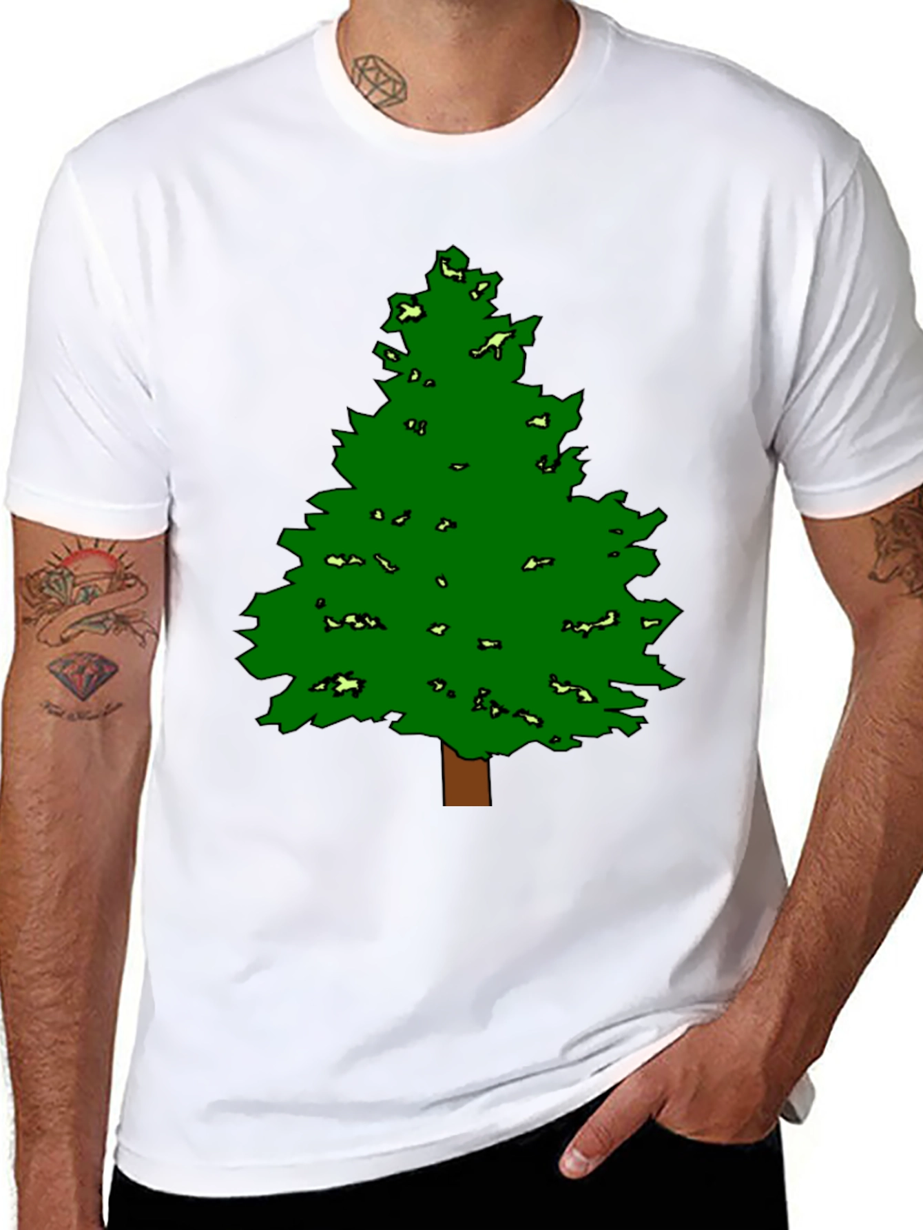 Fun Tree Graphic Tee - Black Cotton Blend