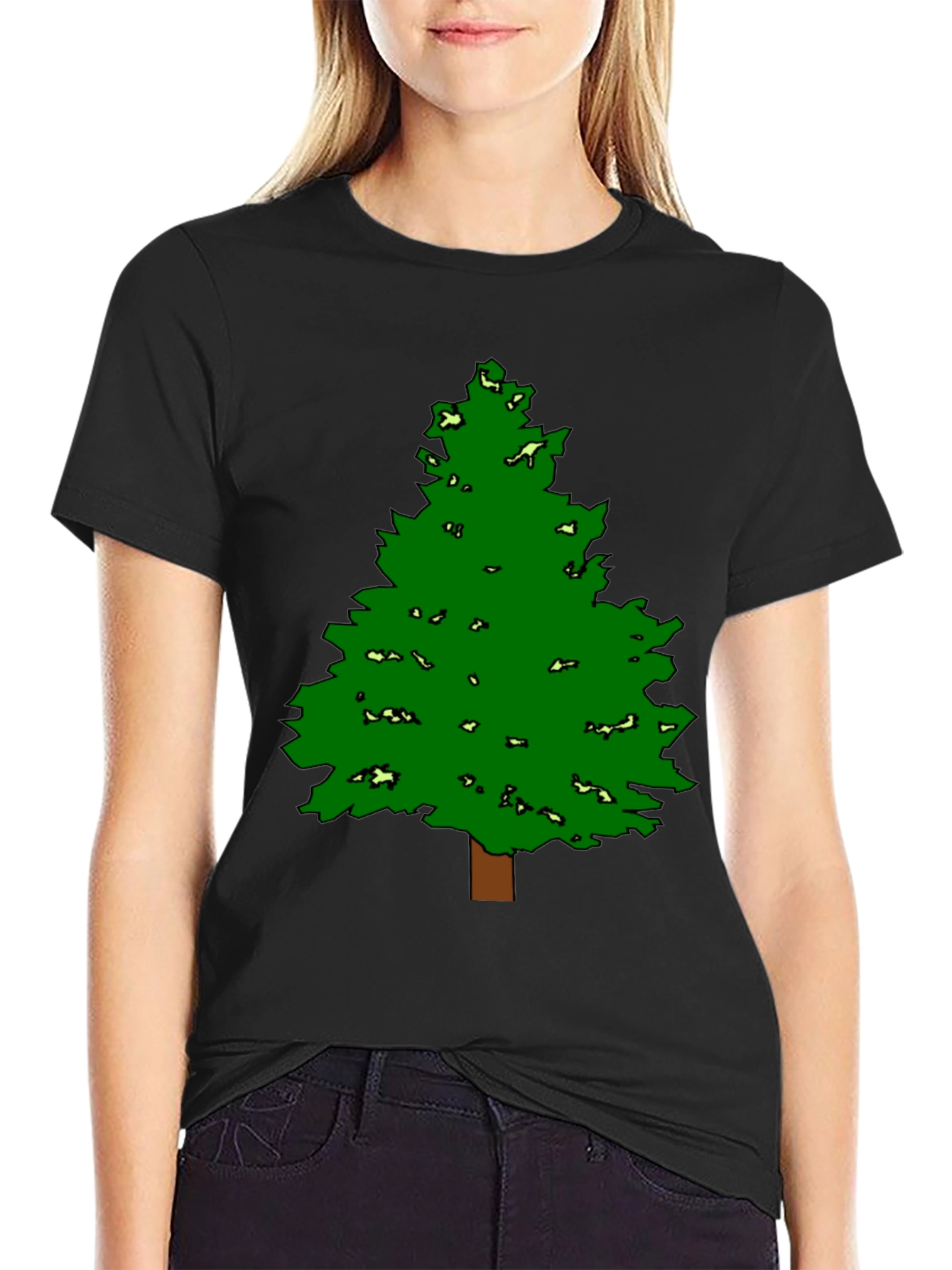 Fun Tree Graphic Tee - Black Cotton Blend