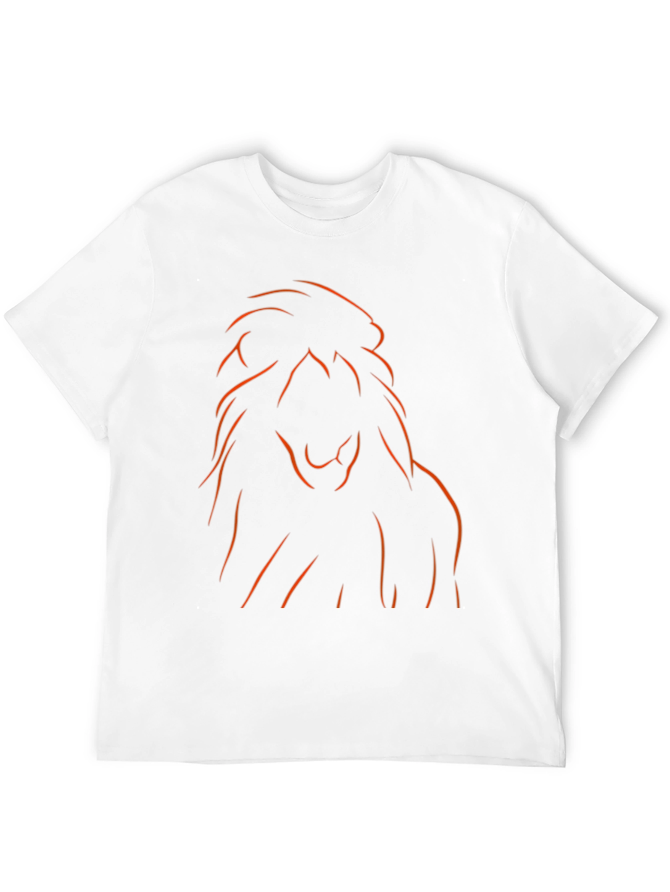 Lion Outline Graphic Tee - Black Cotton Blend