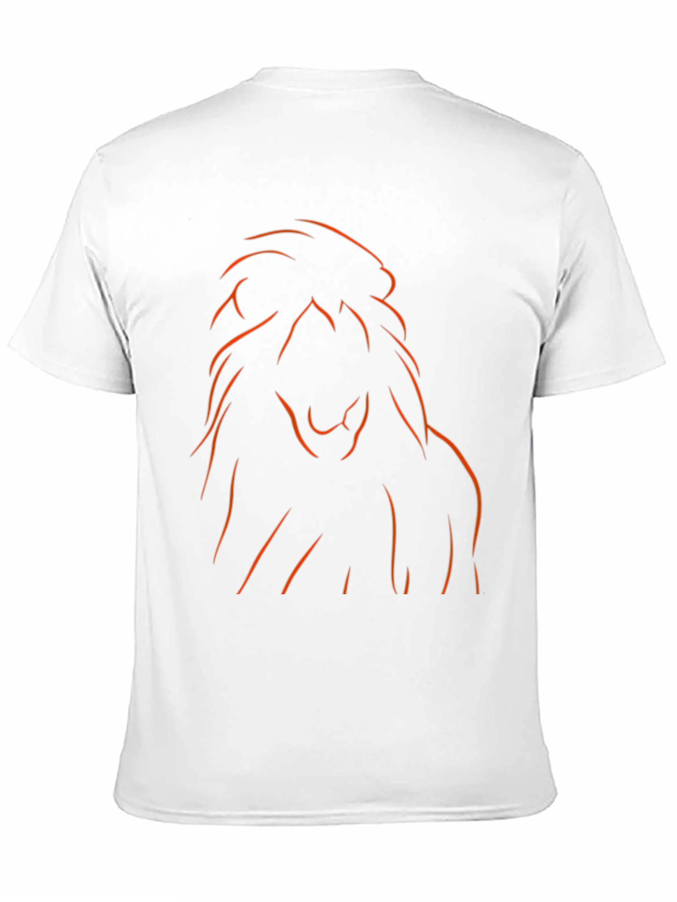 Lion Outline Graphic Tee - Black Cotton Blend