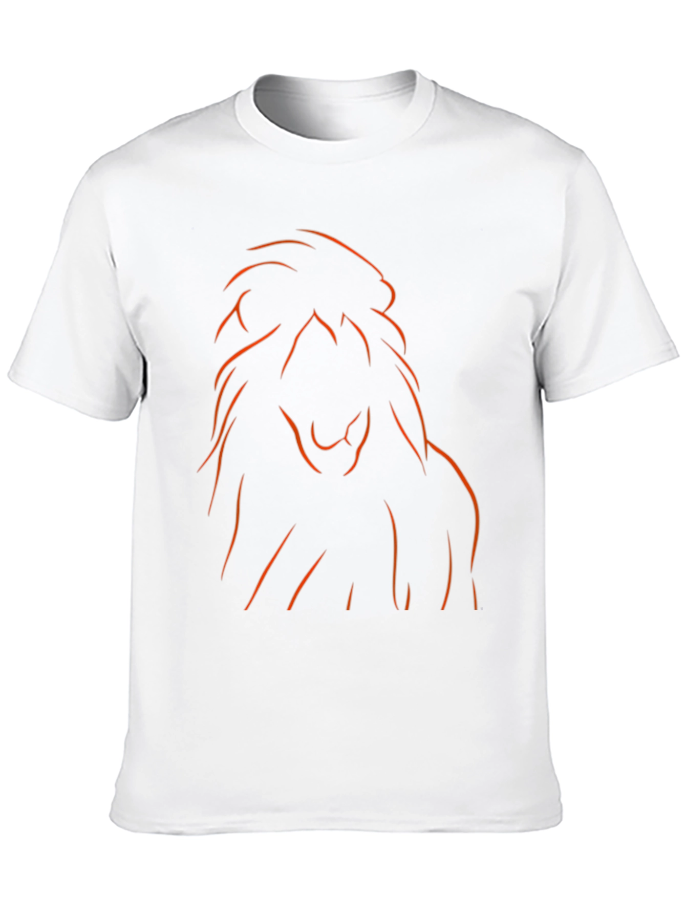 Lion Outline Graphic Tee - Black Cotton Blend