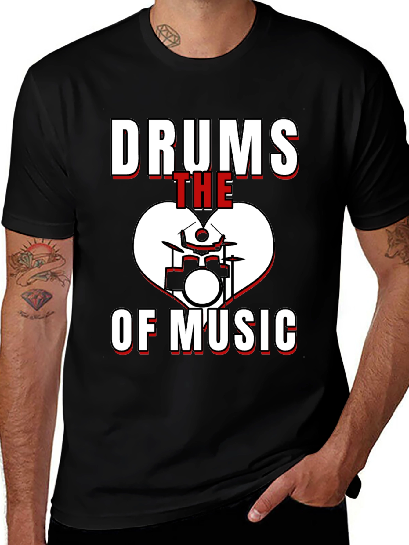 Drums The Heart Of Music Graphic T-Shirt