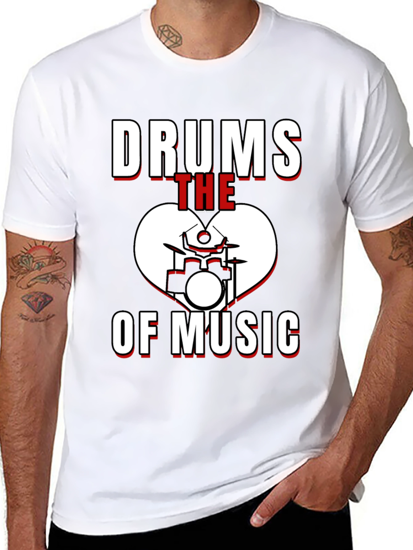 Drums The Heart Of Music Graphic T-Shirt
