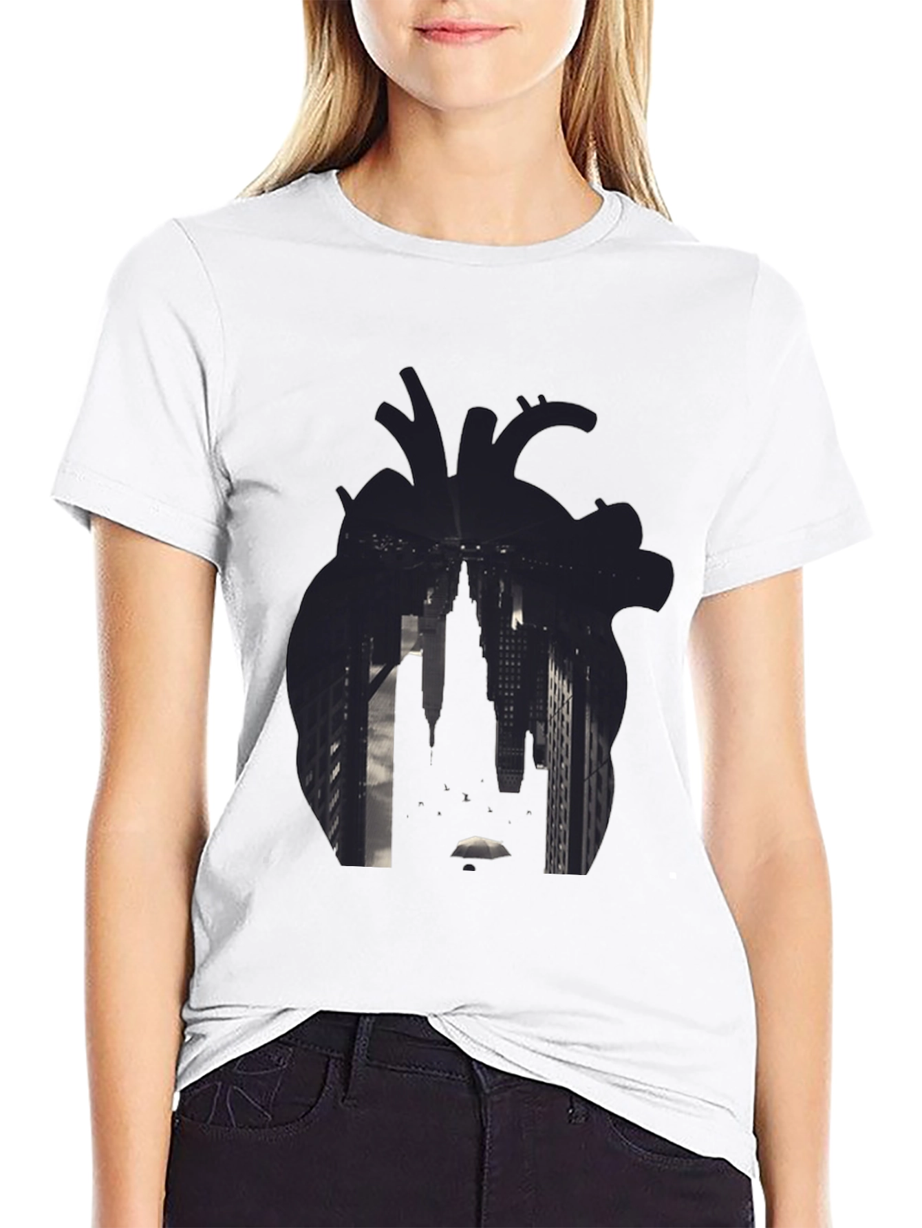 Heart Cityscape Graphic T-Shirt