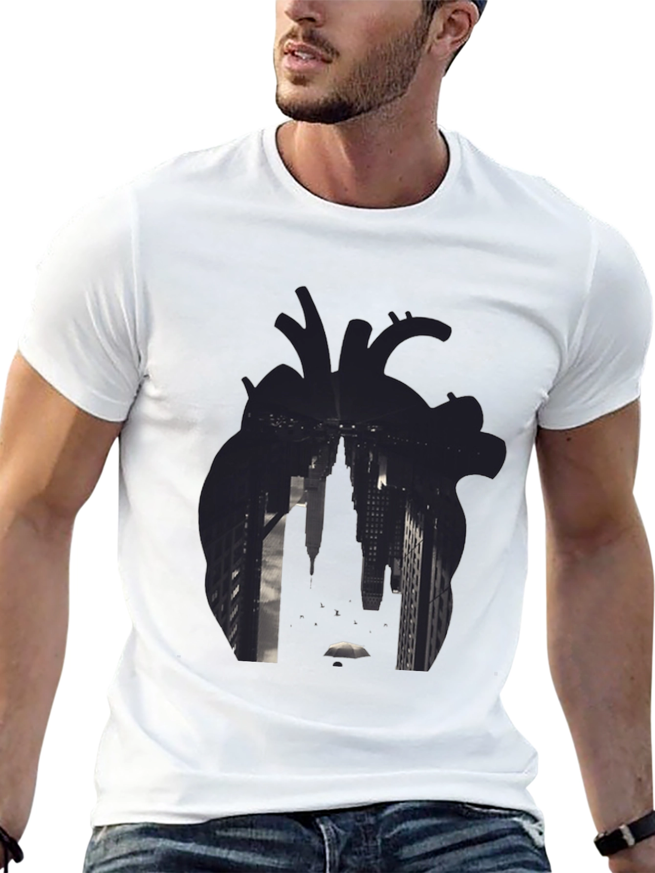 Heart Cityscape Graphic T-Shirt