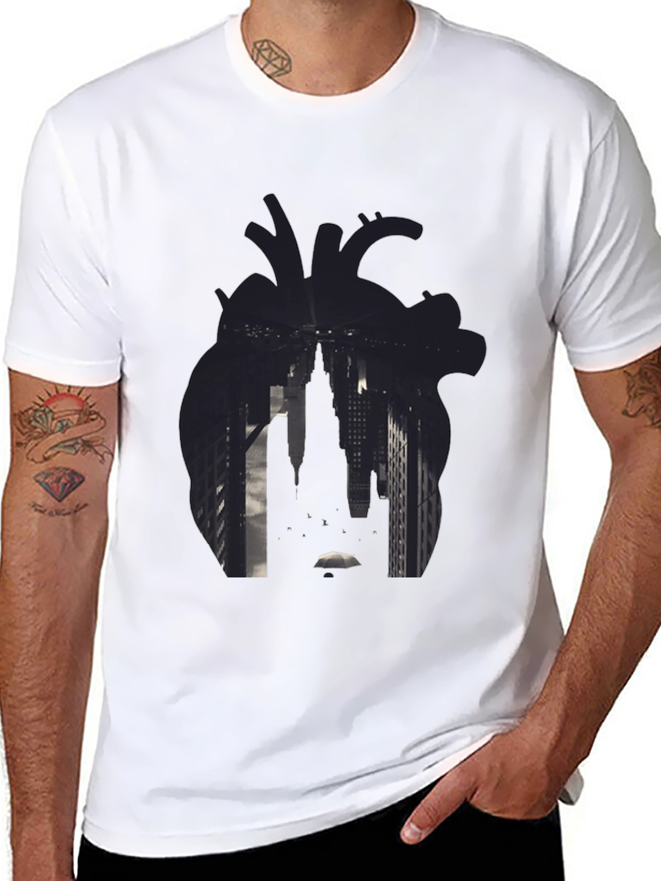 Heart Cityscape Graphic T-Shirt