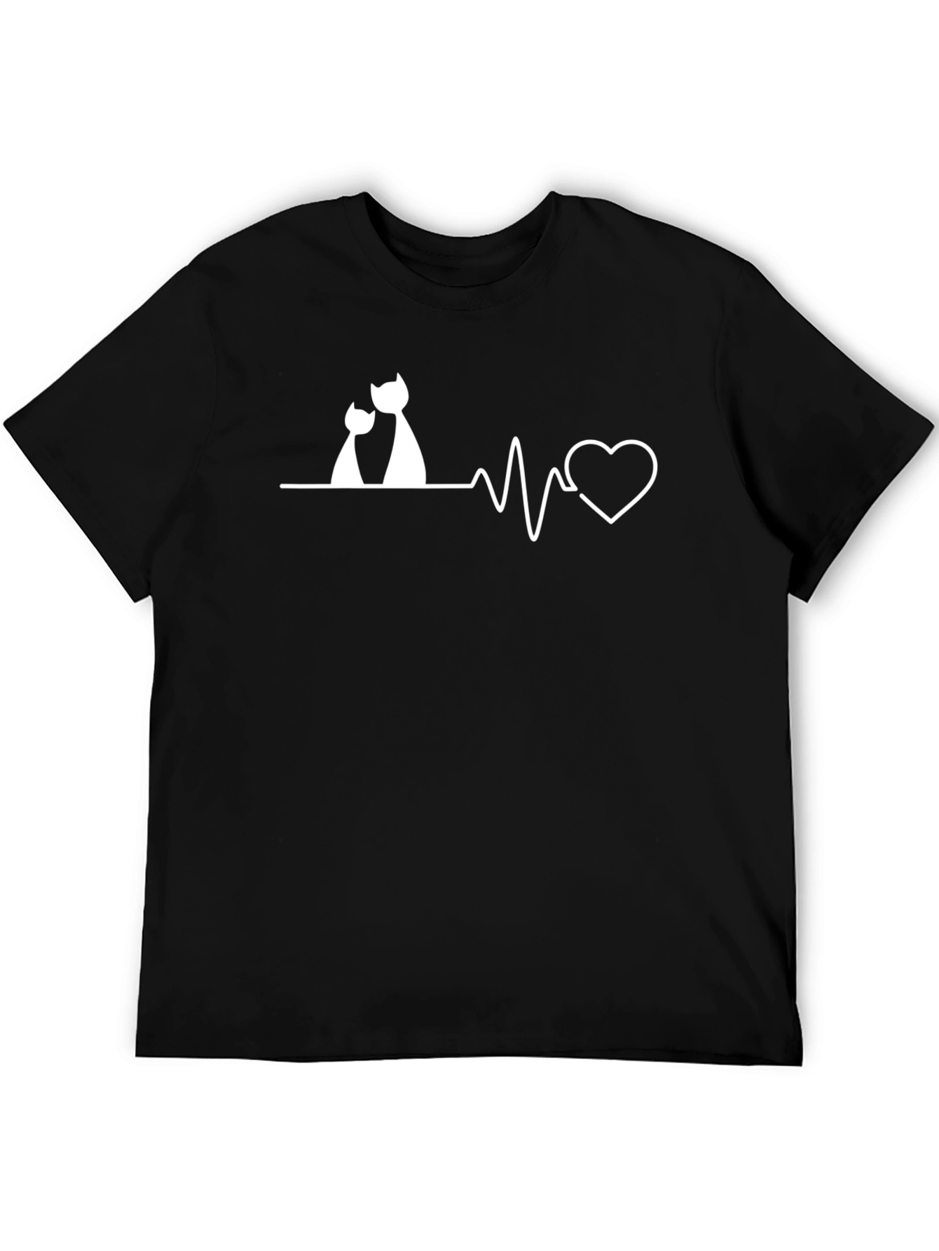 Cat Heartbeat T-Shirt - Love Cats!