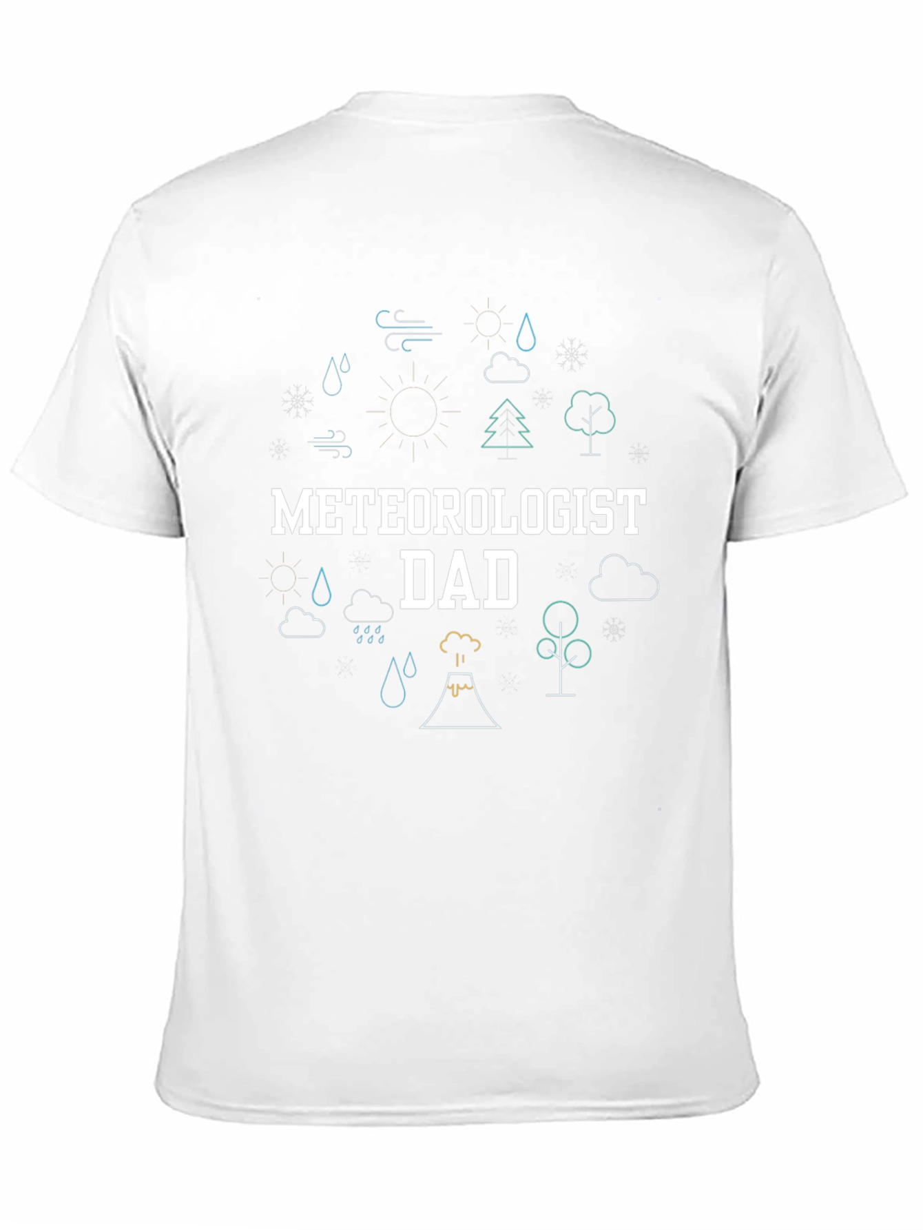 Meteorologist Dad Black Cotton Graphic T-Shirt