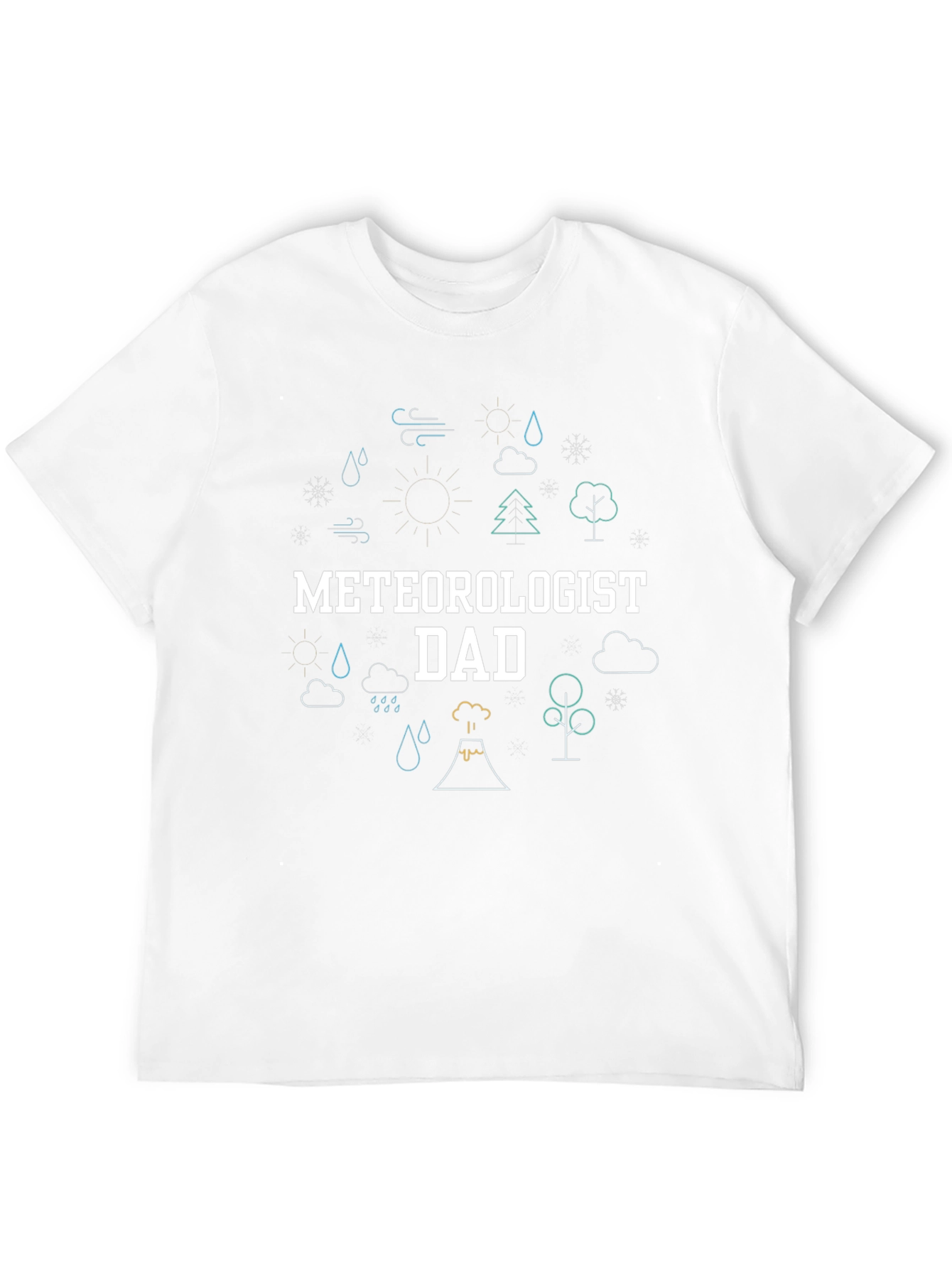 Meteorologist Dad Black Cotton Graphic T-Shirt