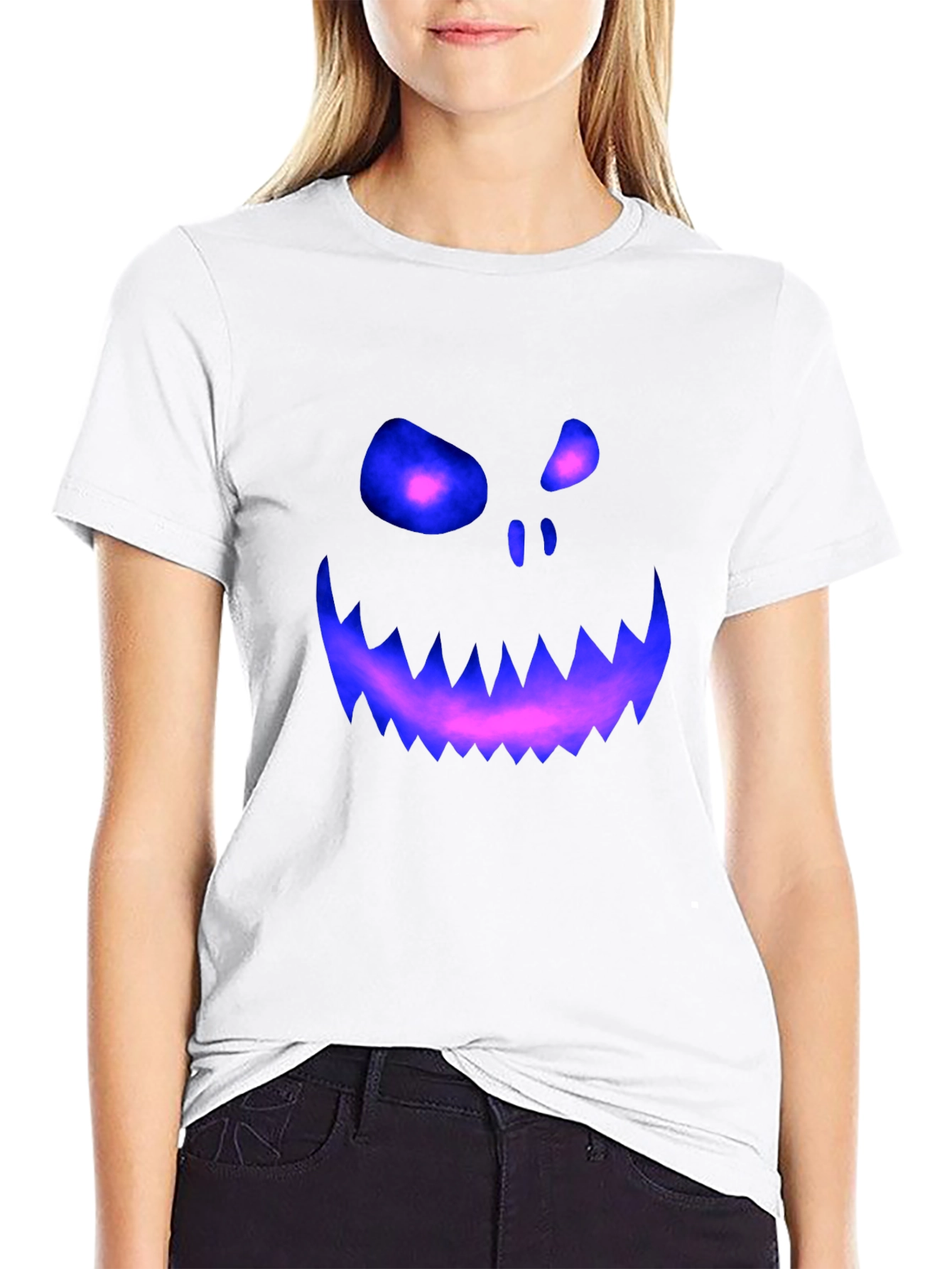 Spooky Glowing Face Graphic Tee