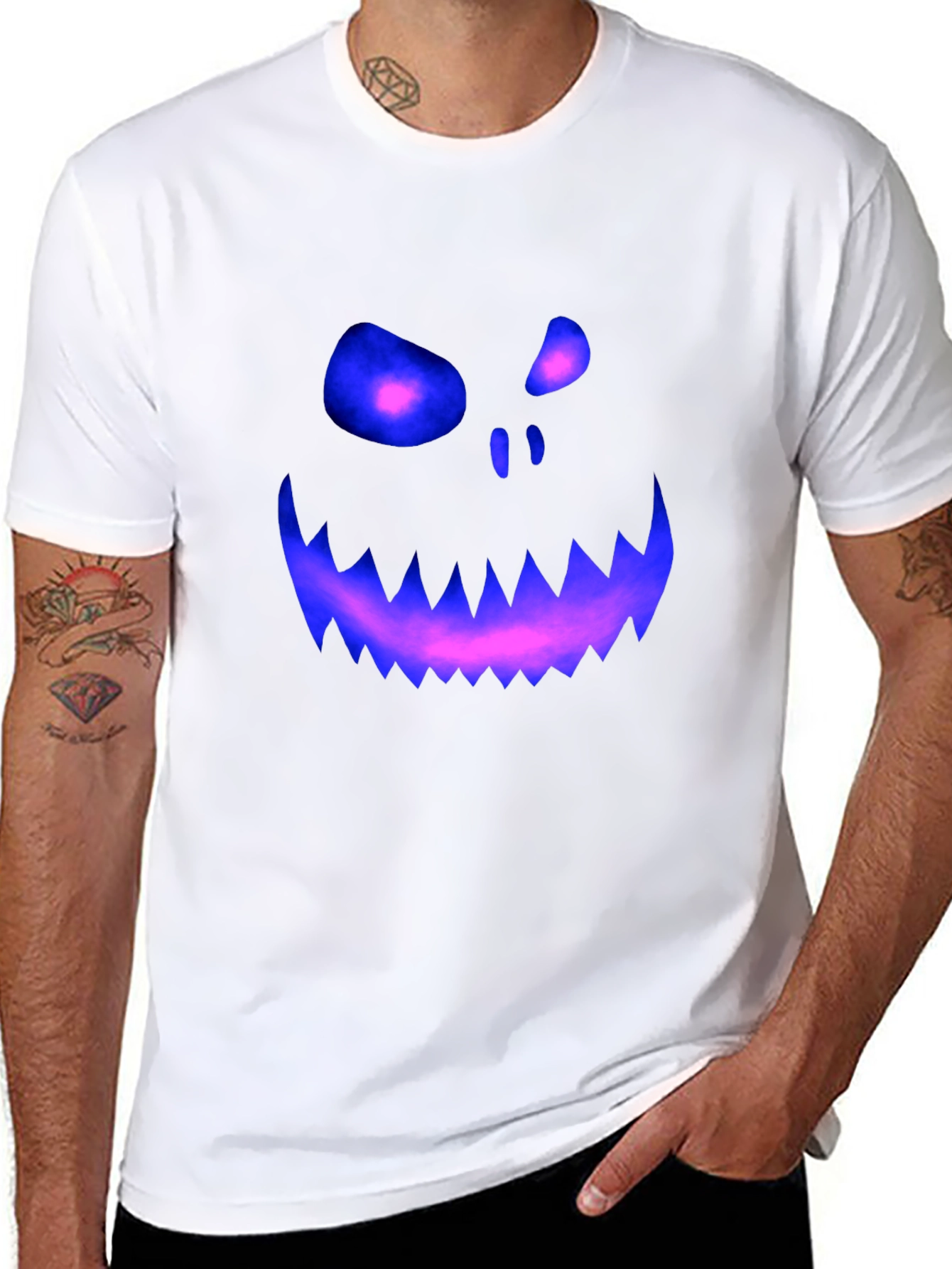 Spooky Glowing Face Graphic Tee