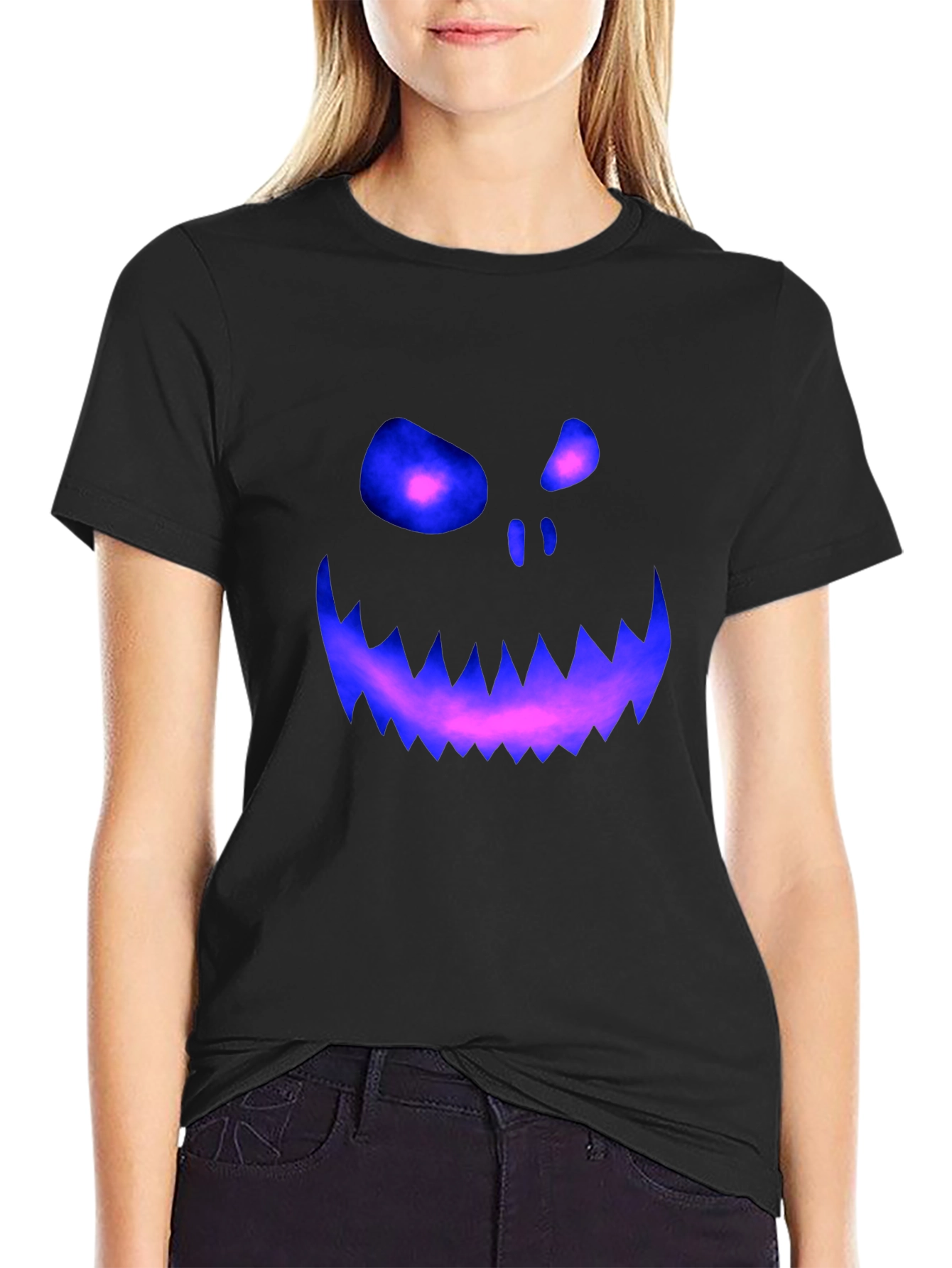 Spooky Glowing Face Graphic Tee