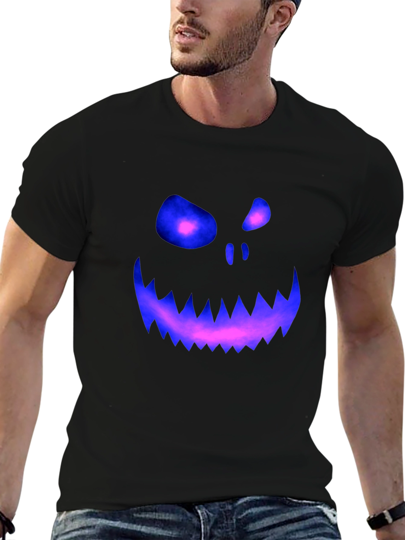 Spooky Glowing Face Graphic Tee