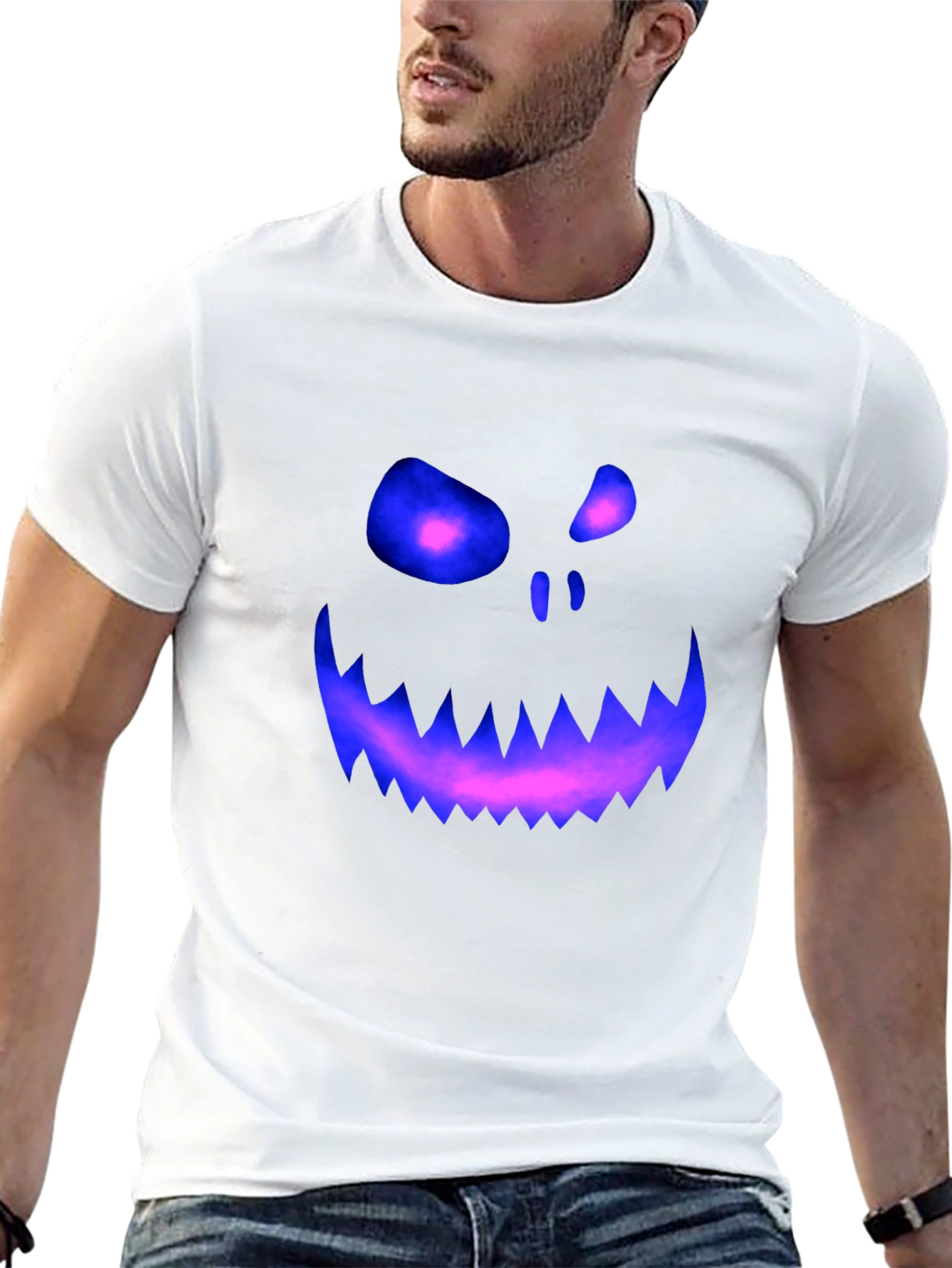 Spooky Glowing Face Graphic Tee