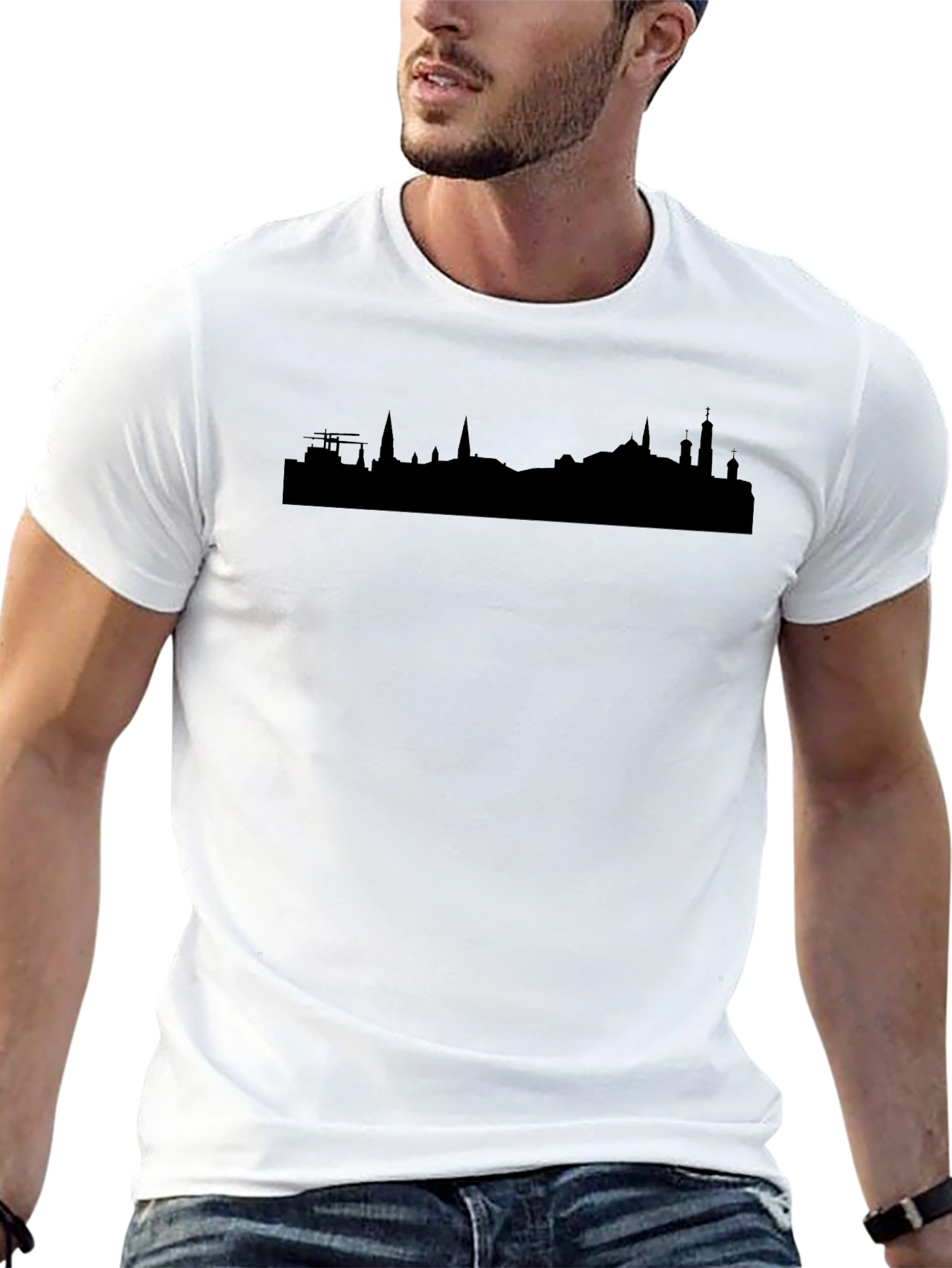 Cityscape Silhouette T-Shirt - Mens Black Tee