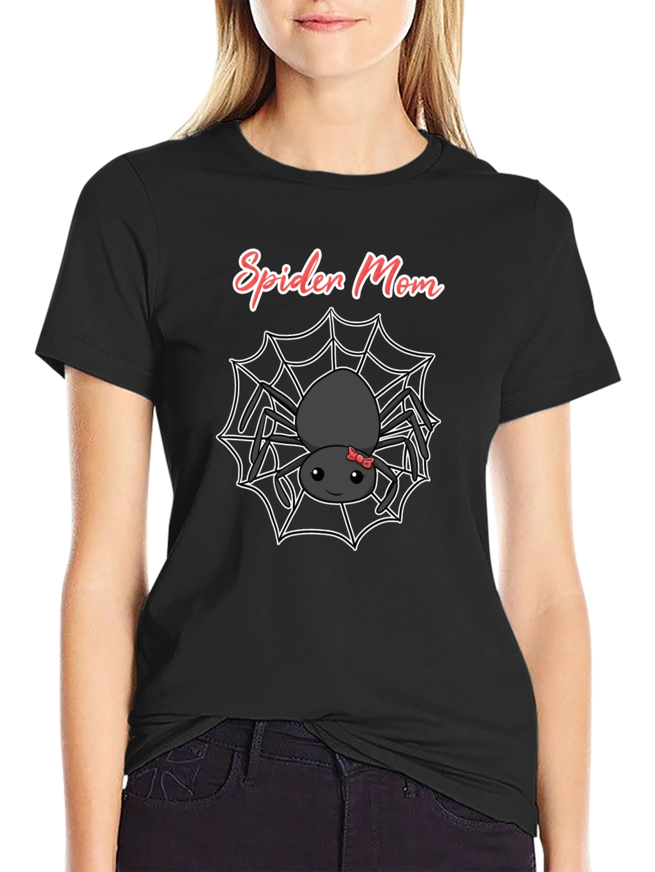 Spider Mom Graphic T-Shirt - Cute Halloween Tee