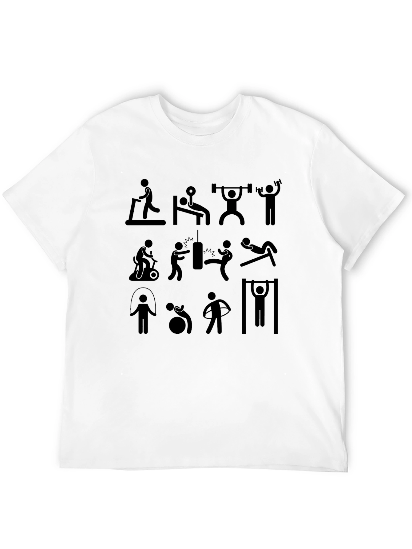 Workout Stick Figure Graphic T-Shirt