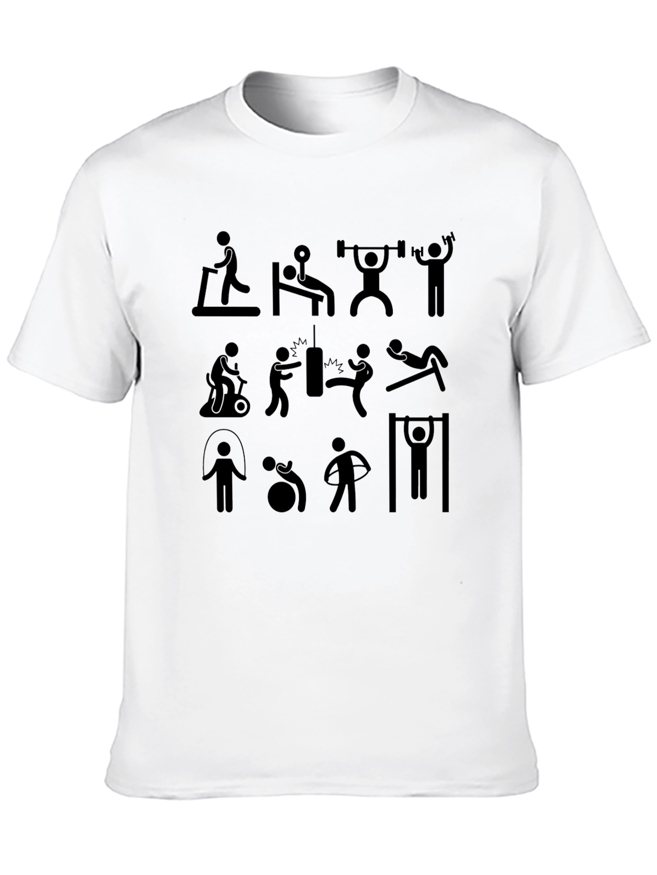Workout Stick Figure Graphic T-Shirt