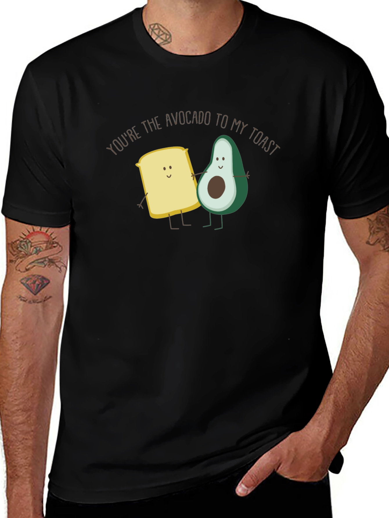 Avocado Toast Funny Graphic Tee - Black