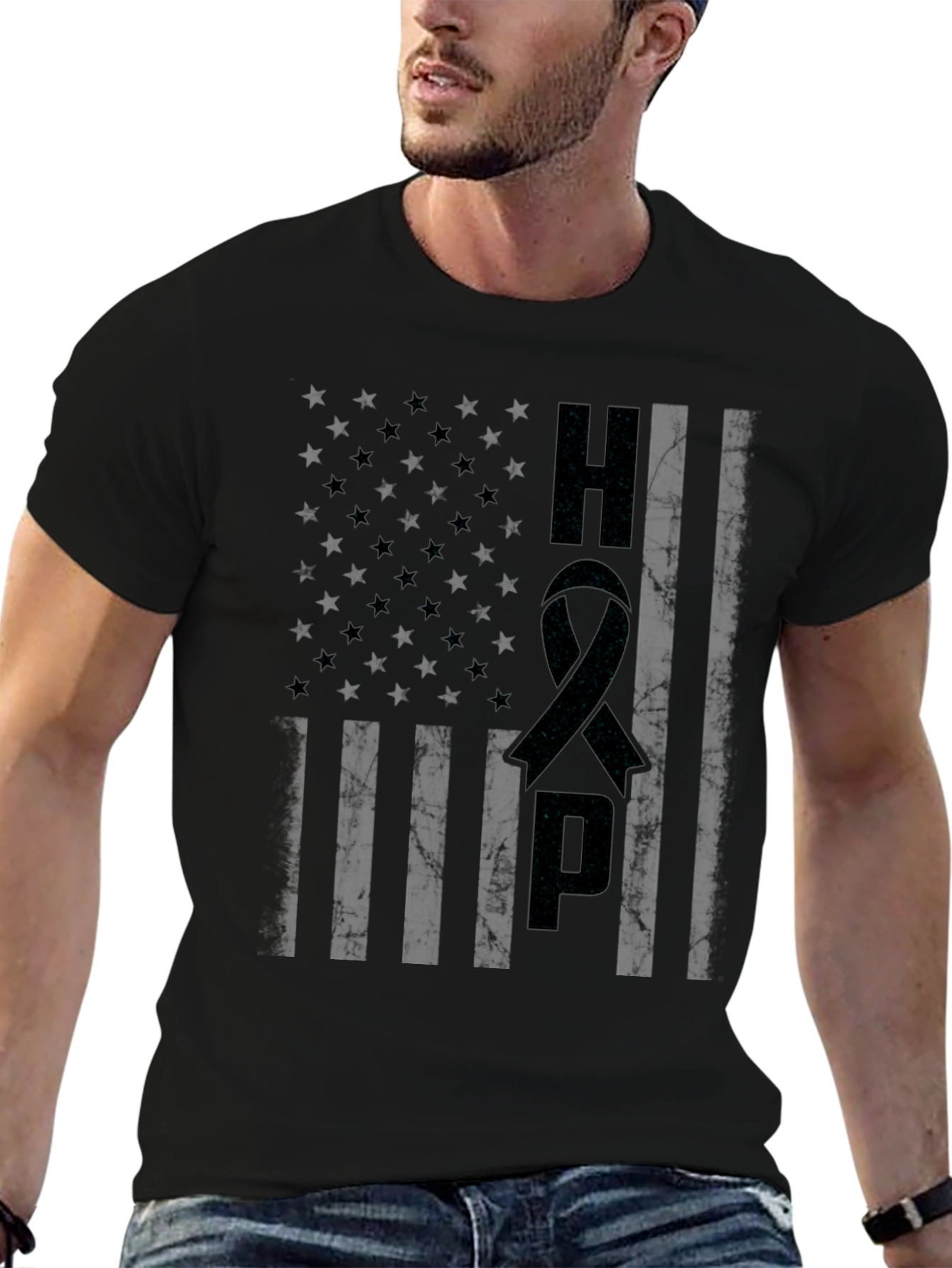 HOPE American Flag Ribbon Graphic Tee