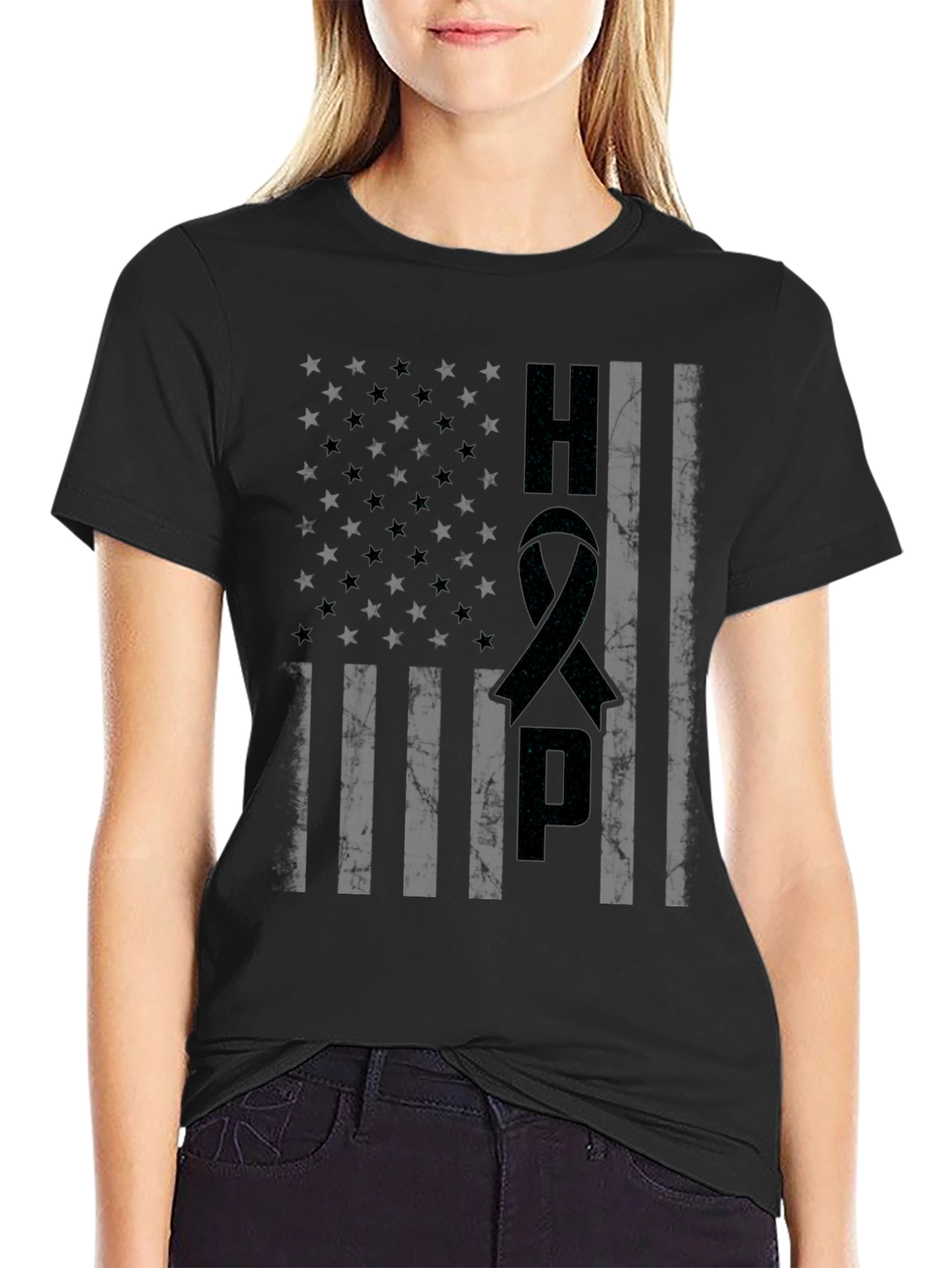 HOPE American Flag Ribbon Graphic Tee