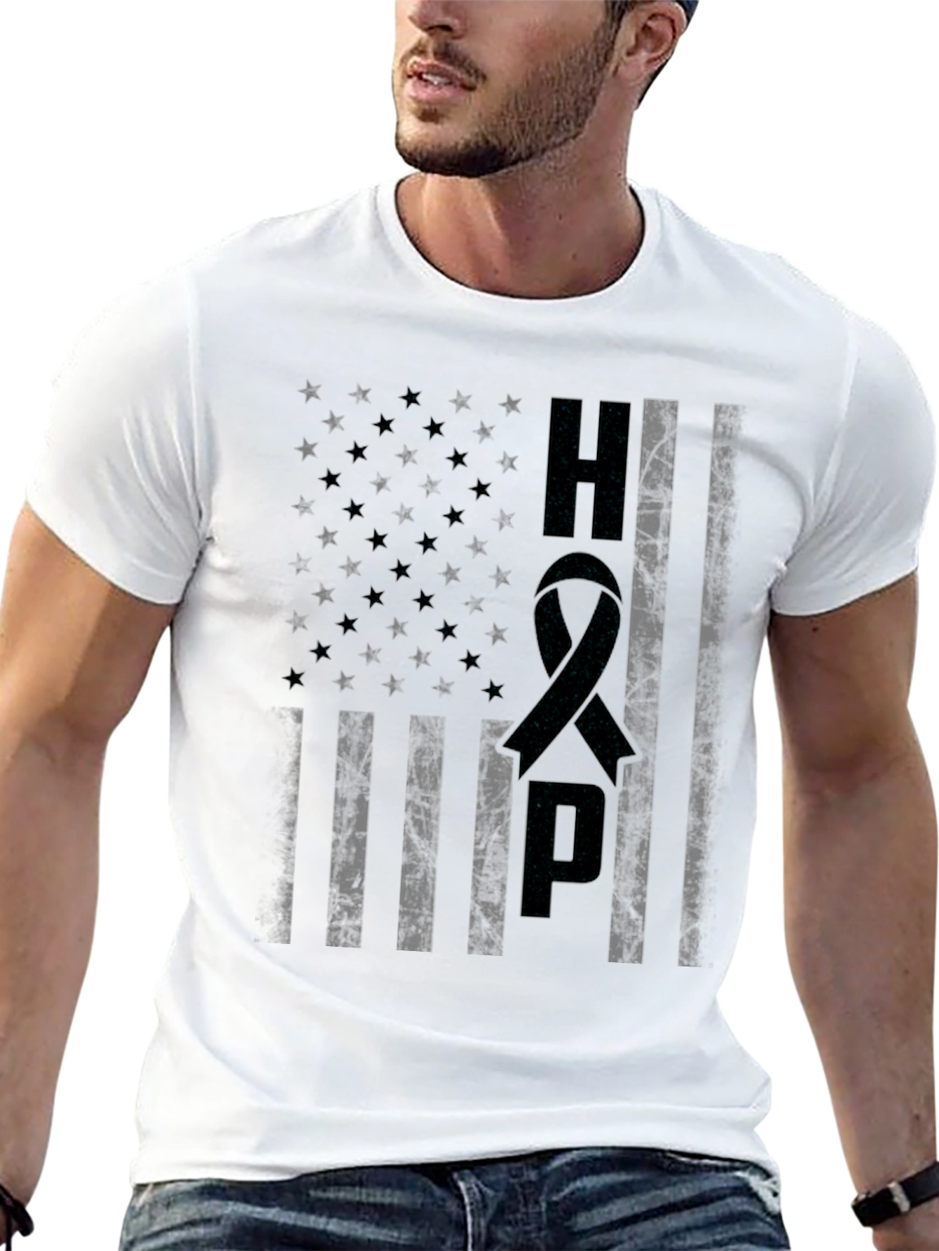 HOPE American Flag Ribbon Graphic Tee