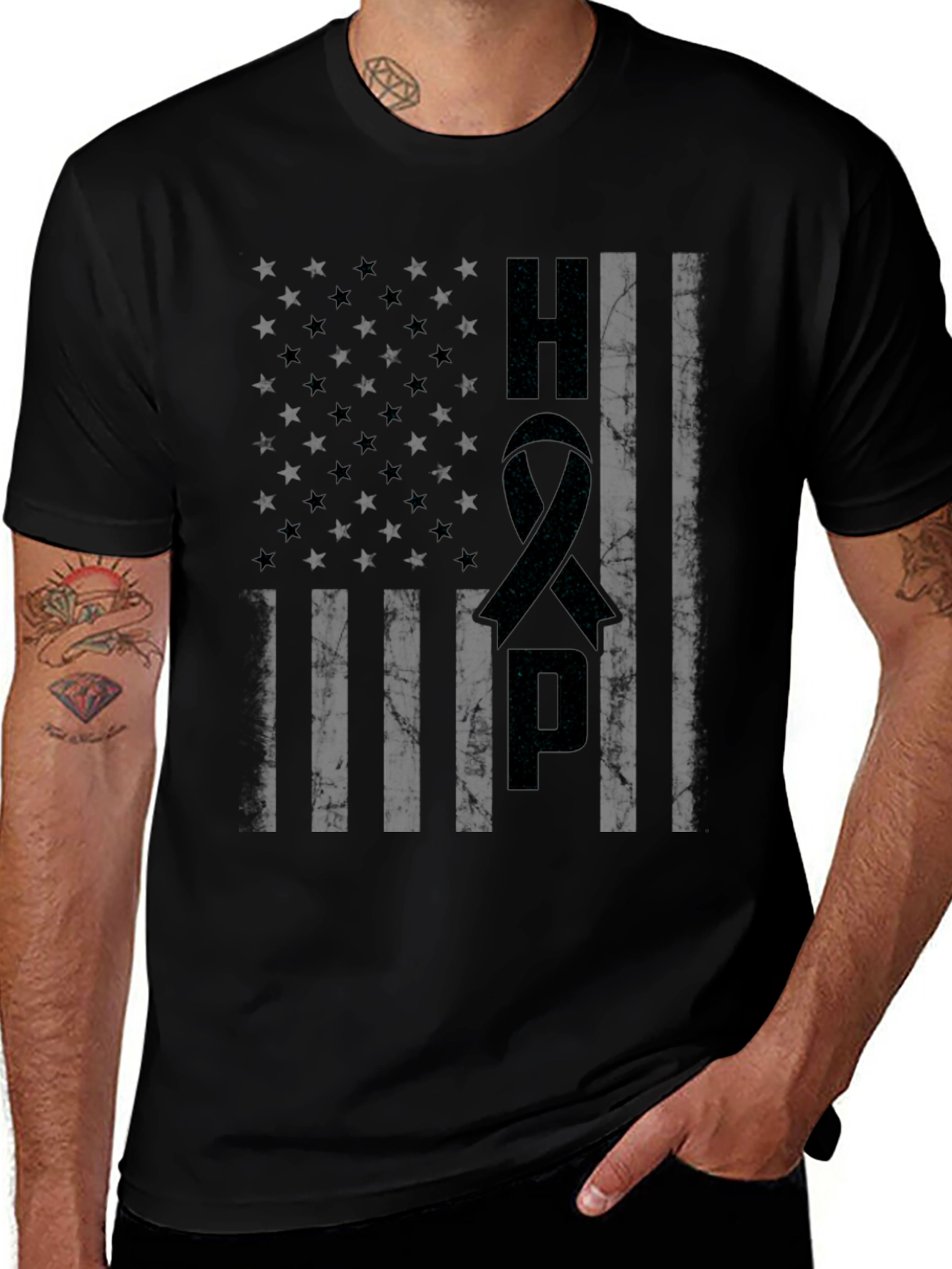 HOPE American Flag Ribbon Graphic Tee