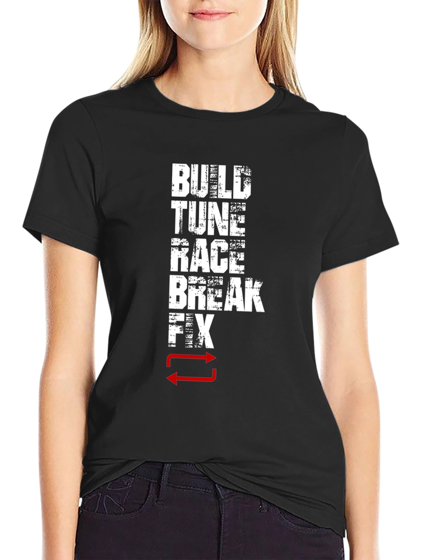 Build Tune Race Break Fix Repeat Graphic T-Shirt