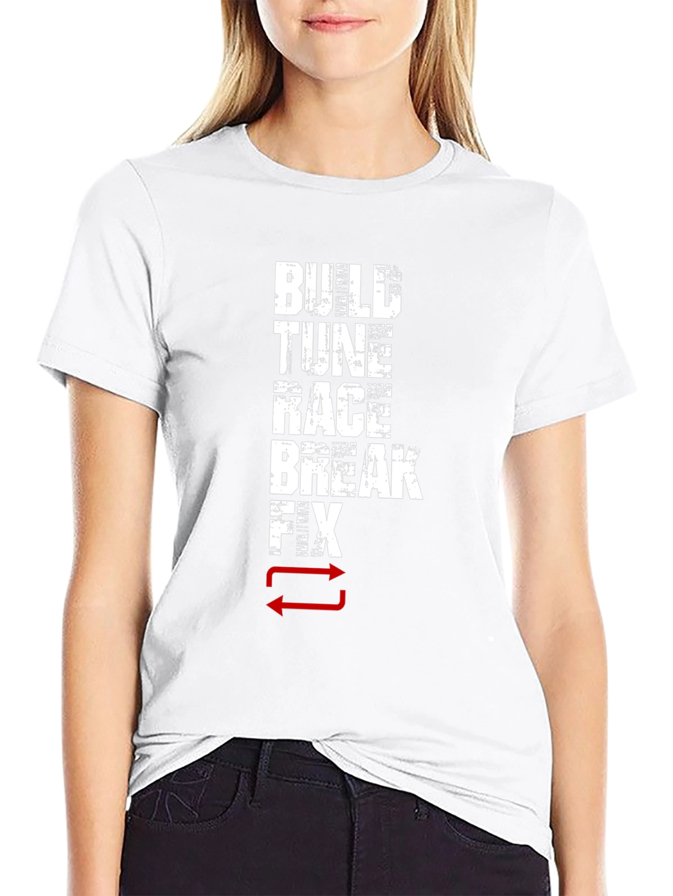 Build Tune Race Break Fix Repeat Graphic T-Shirt
