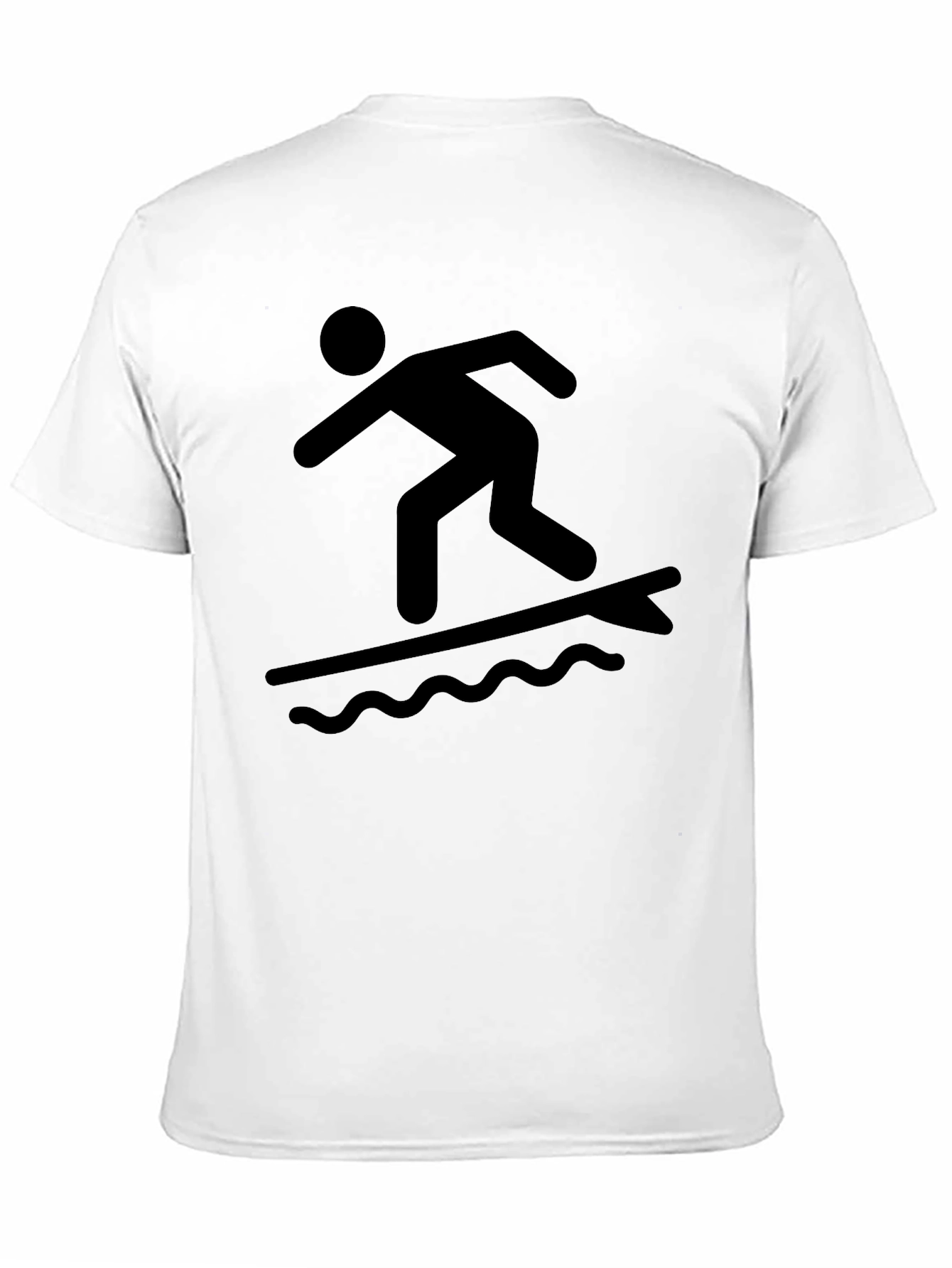 Surfing Stick Figure Black Tee