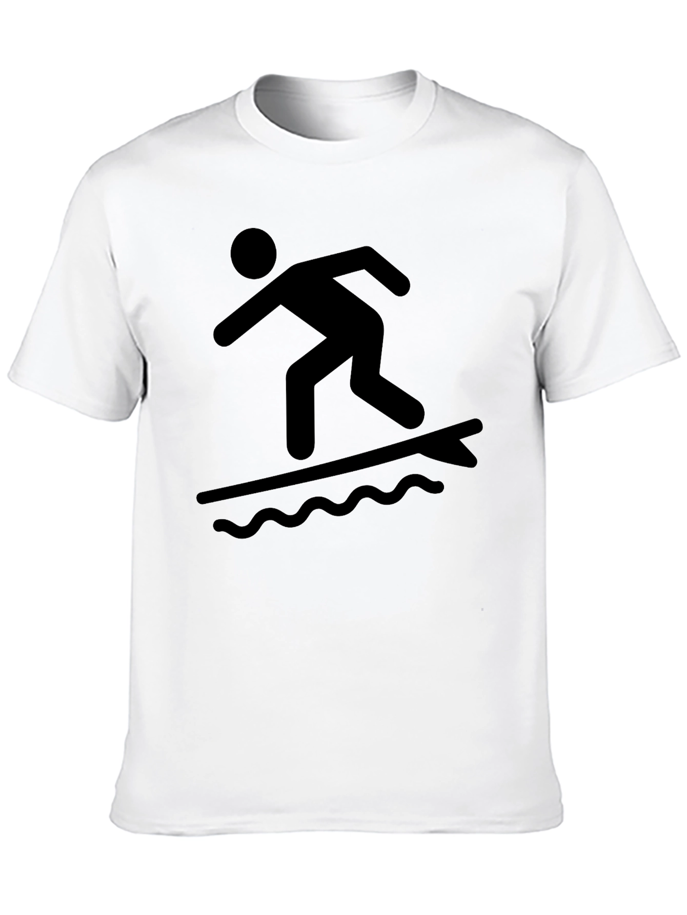 Surfing Stick Figure Black Tee