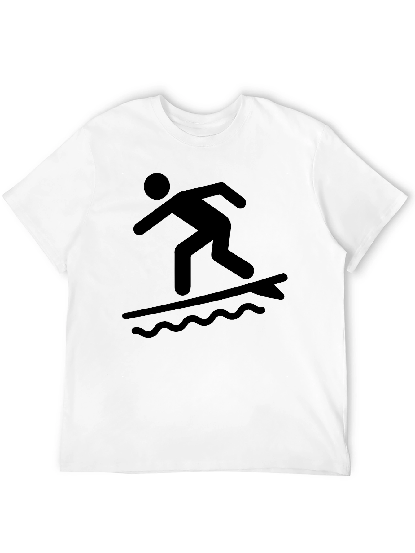 Surfing Stick Figure Black Tee