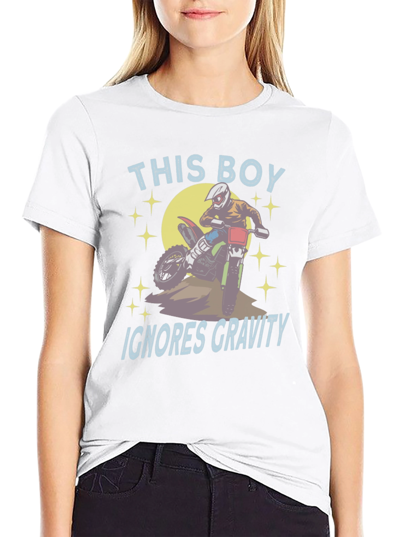 This Boy Ignores Gravity T-Shirt - Motocross Design