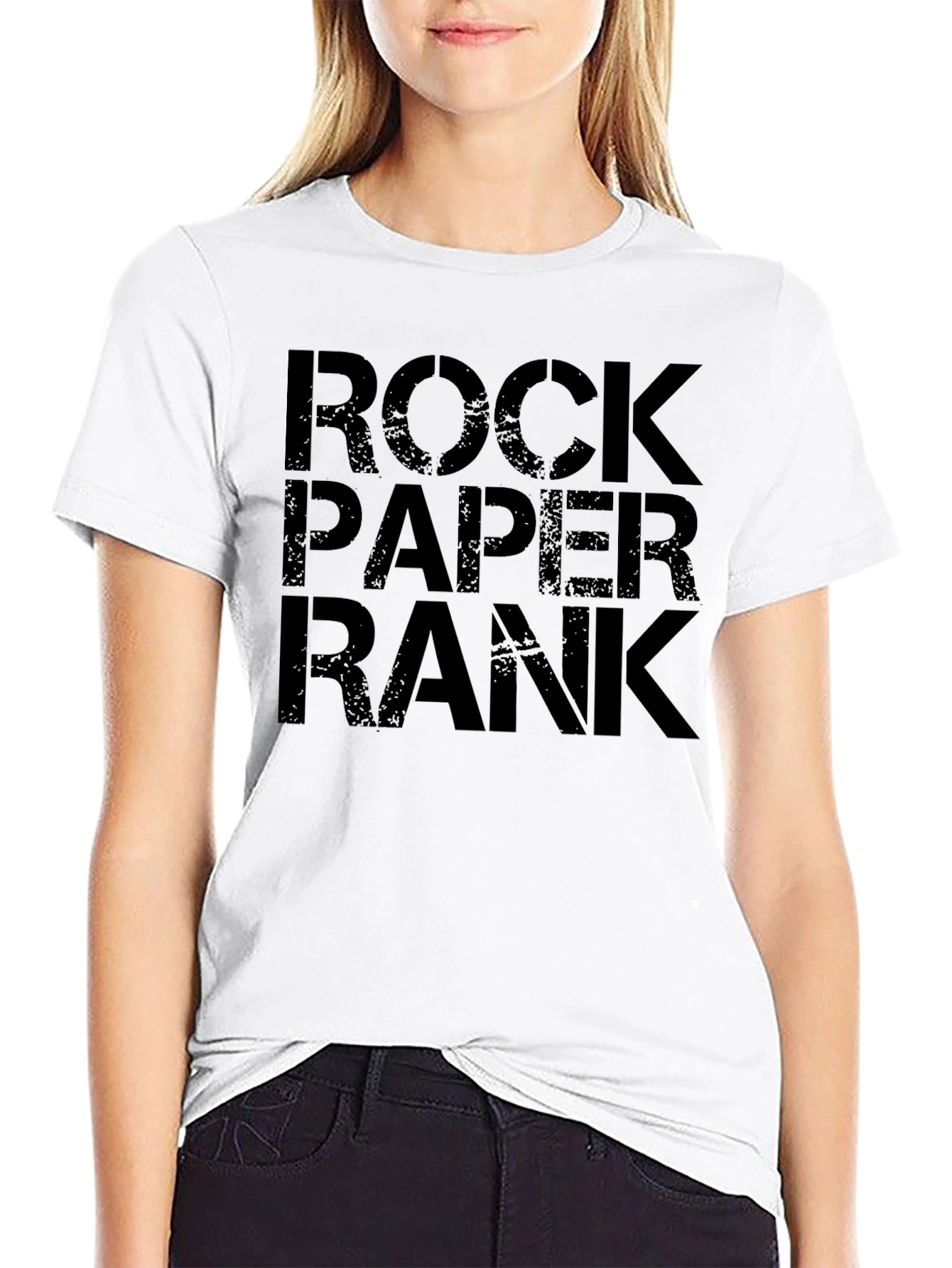 Rock Paper Rank Black Graphic Tee