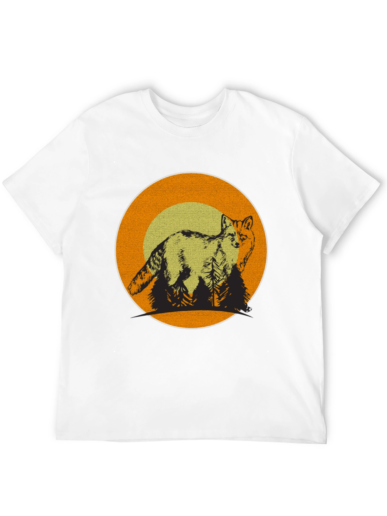 Fox & Forest Graphic Print Black T-Shirt