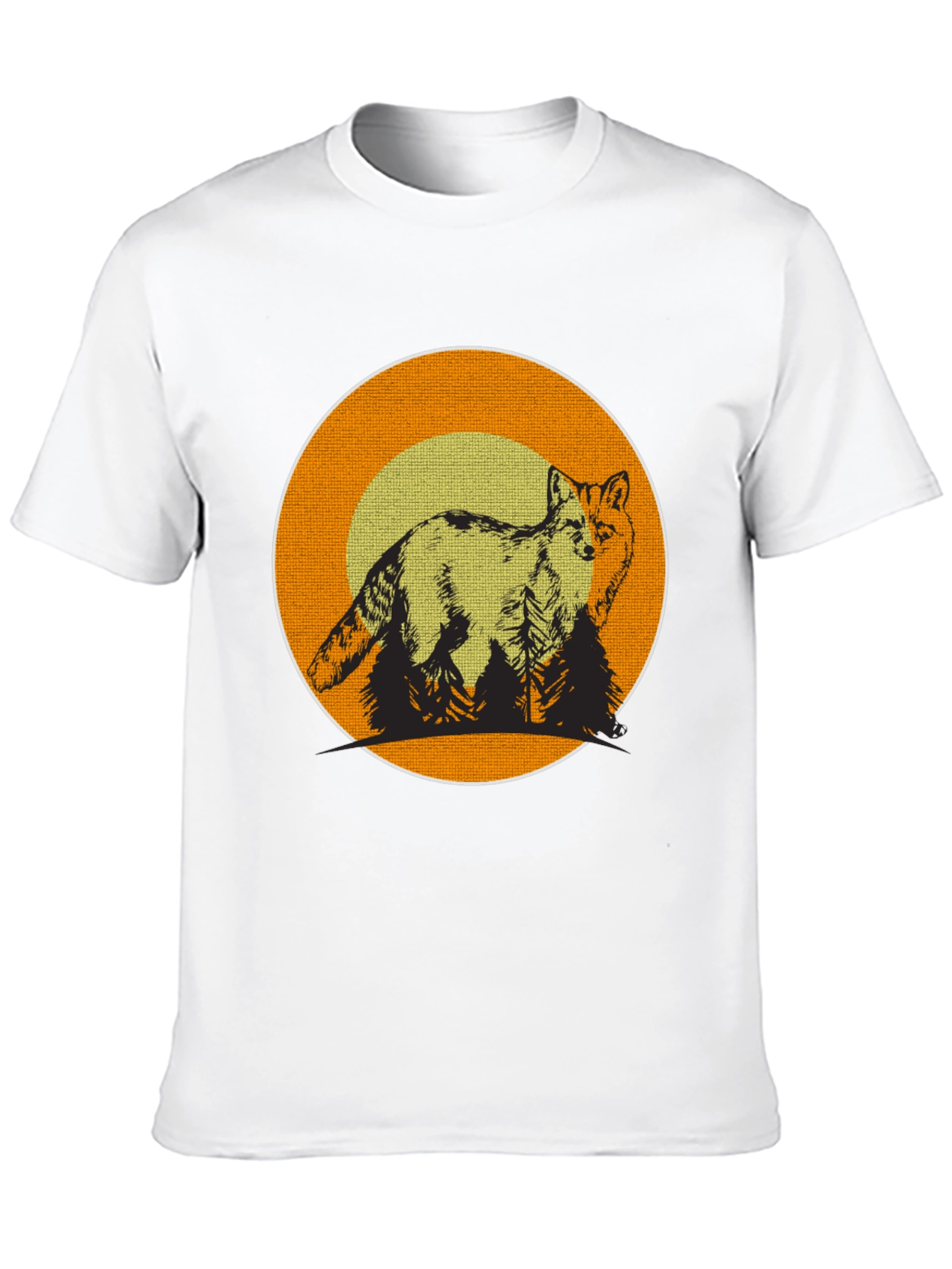Fox & Forest Graphic Print Black T-Shirt