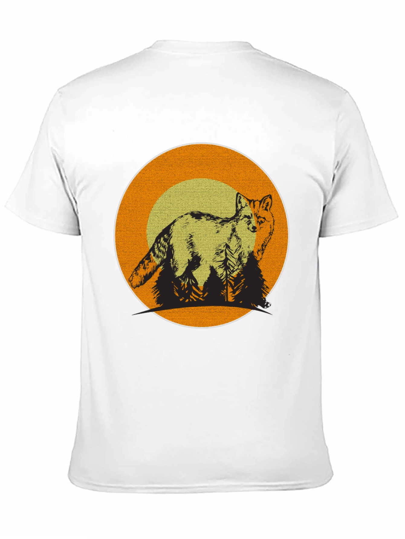 Fox & Forest Graphic Print Black T-Shirt