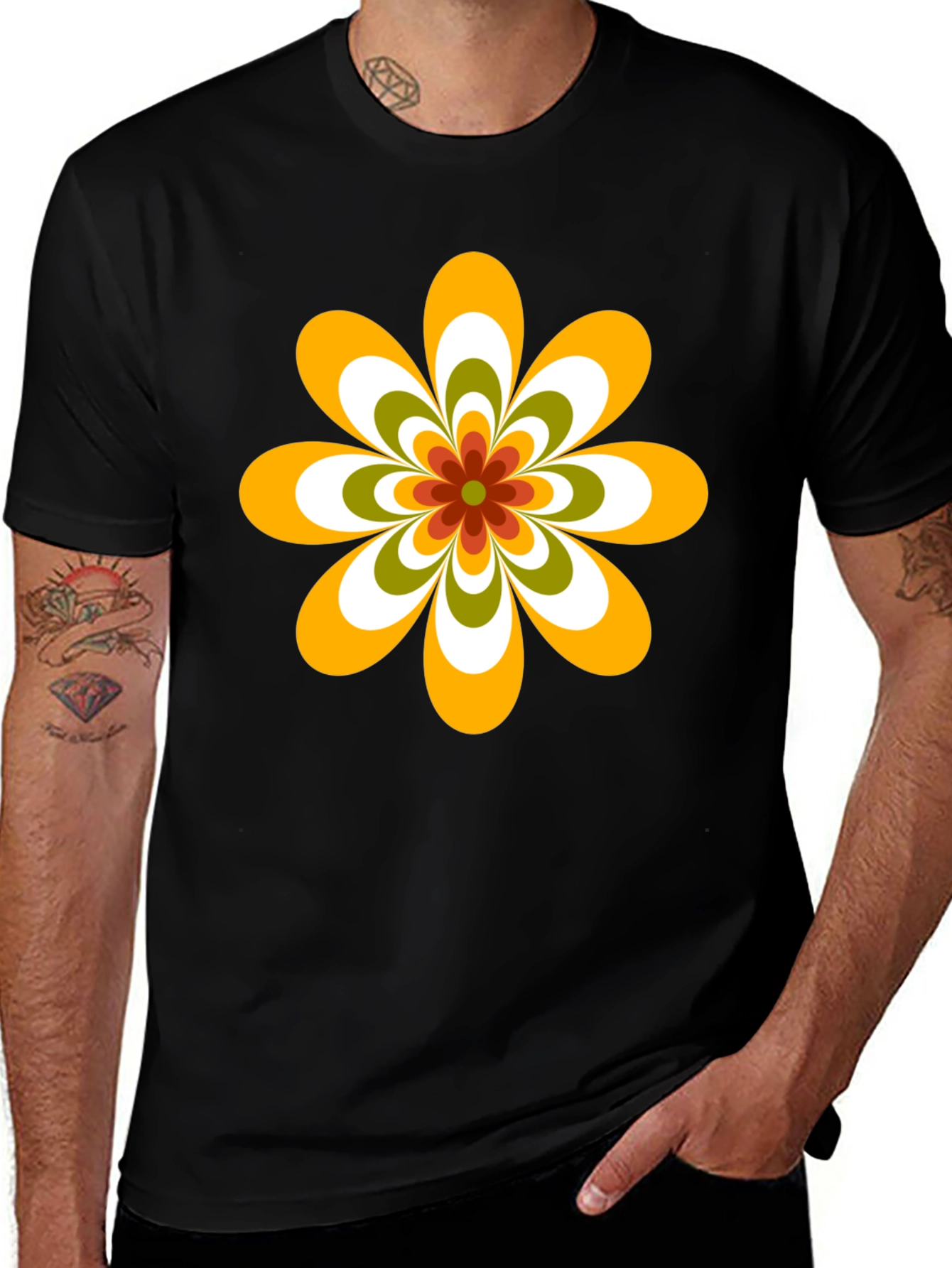 Retro Flower Graphic Tee - 70s Style