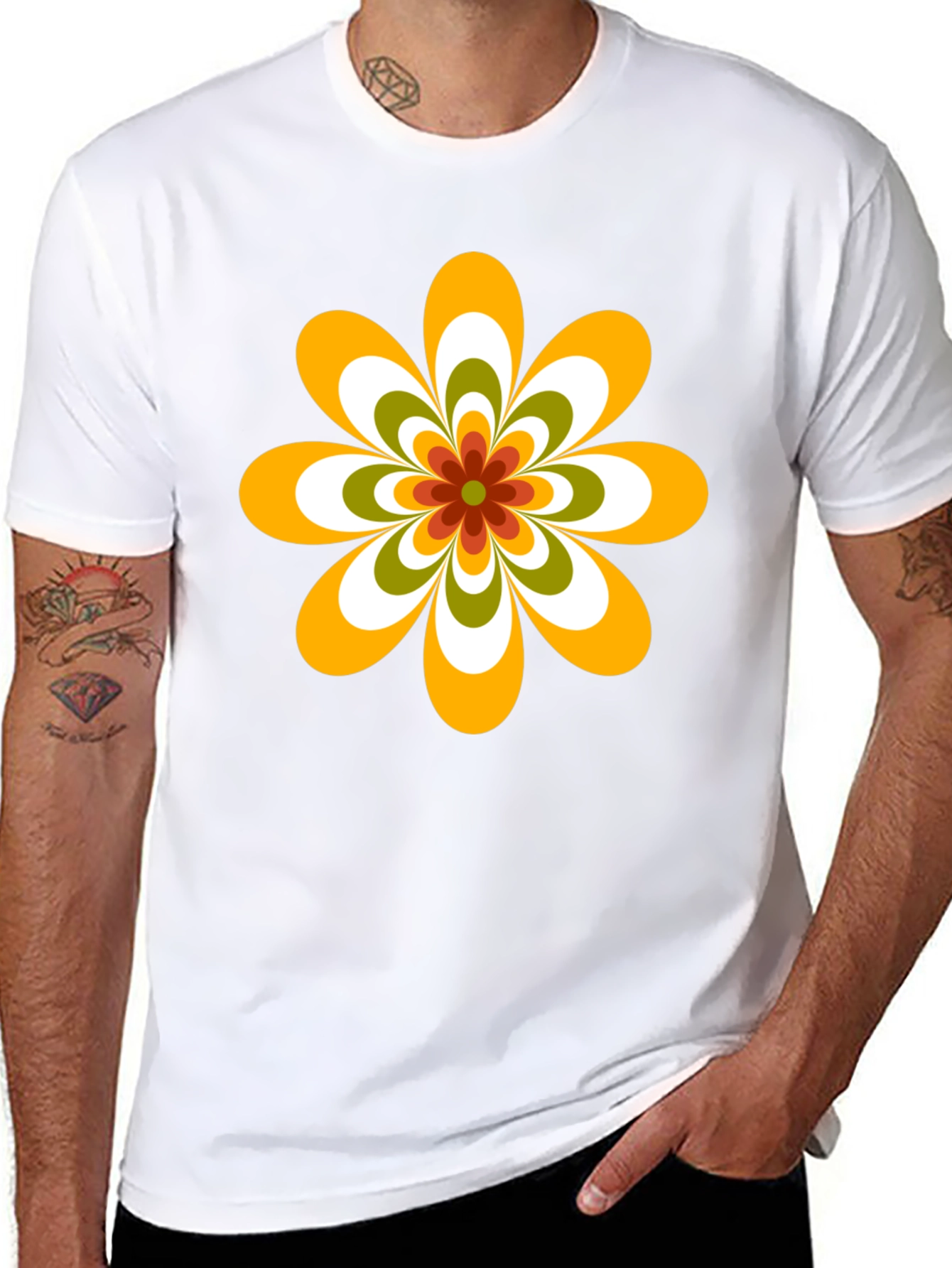 Retro Flower Graphic Tee - 70s Style