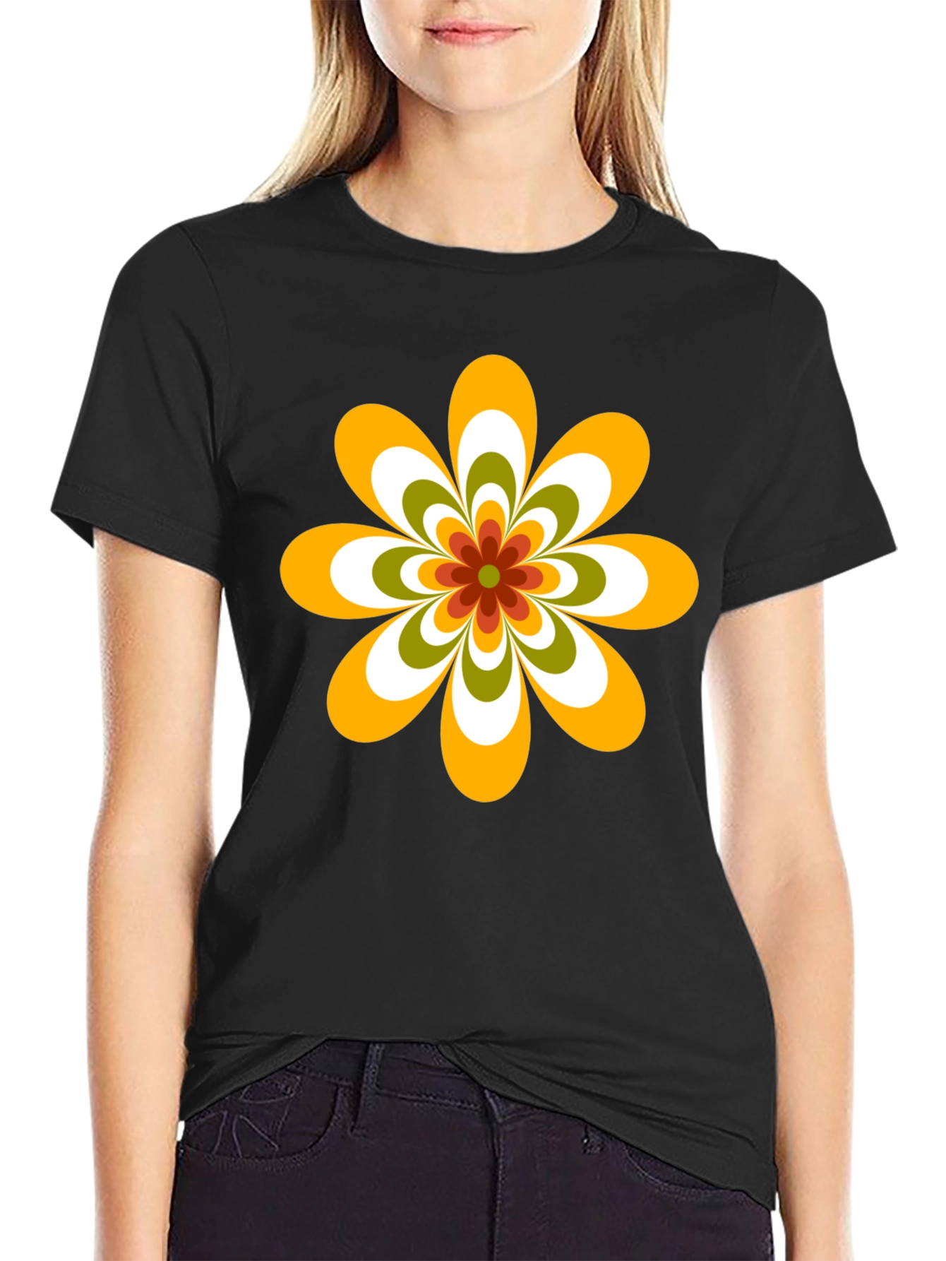 Retro Flower Graphic Tee - 70s Style