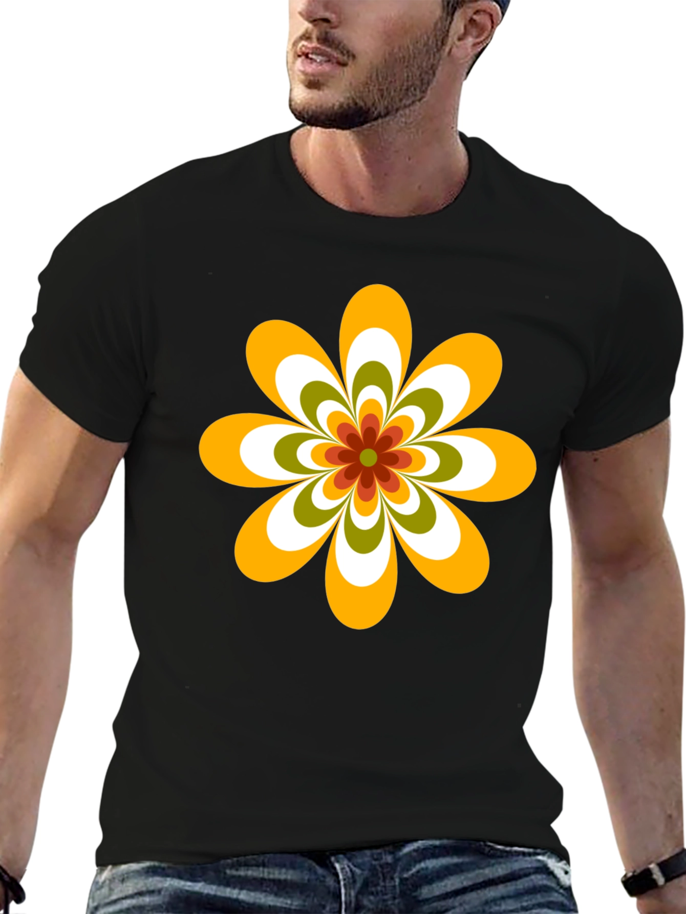 Retro Flower Graphic Tee - 70s Style
