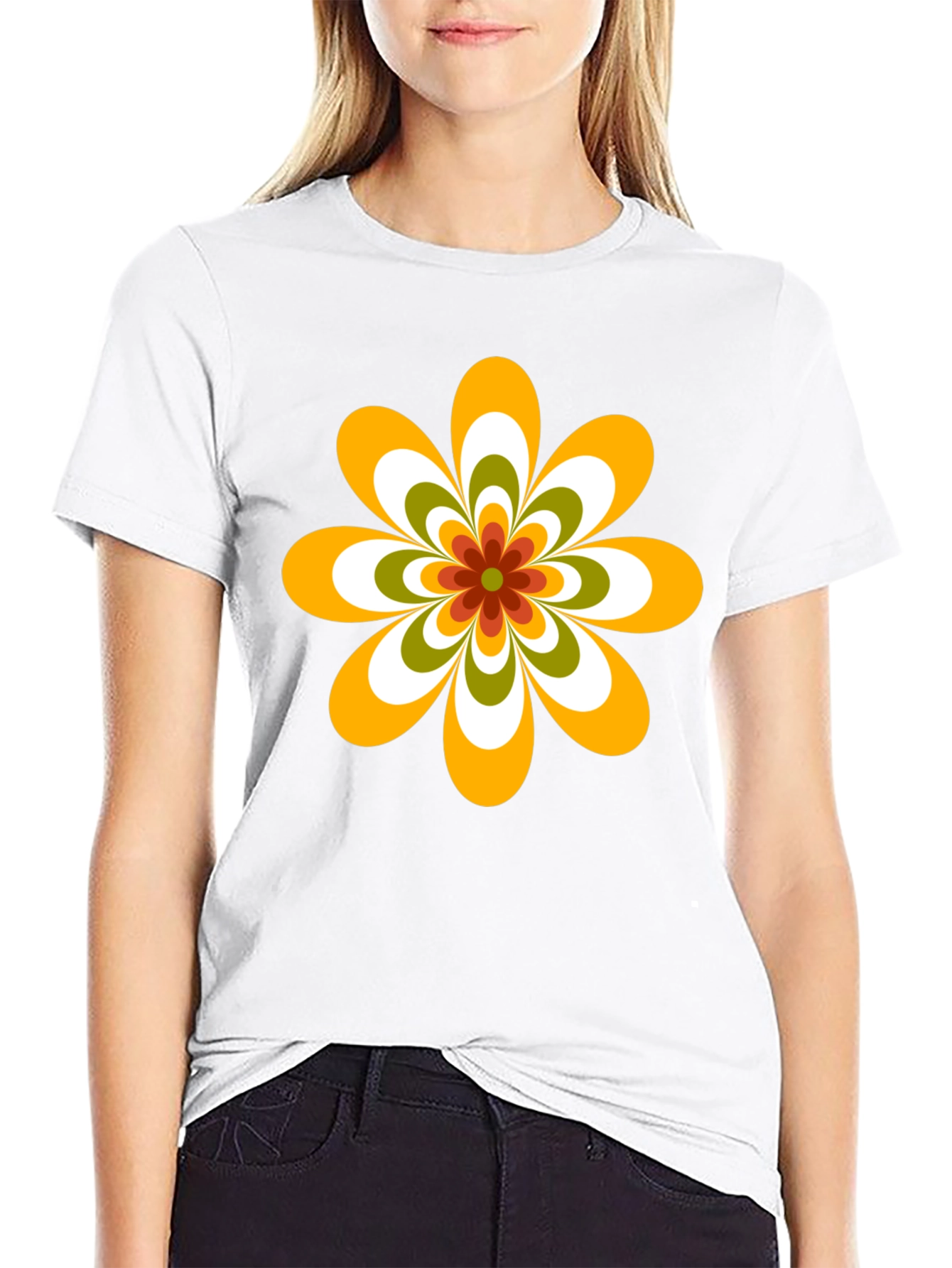 Retro Flower Graphic Tee - 70s Style