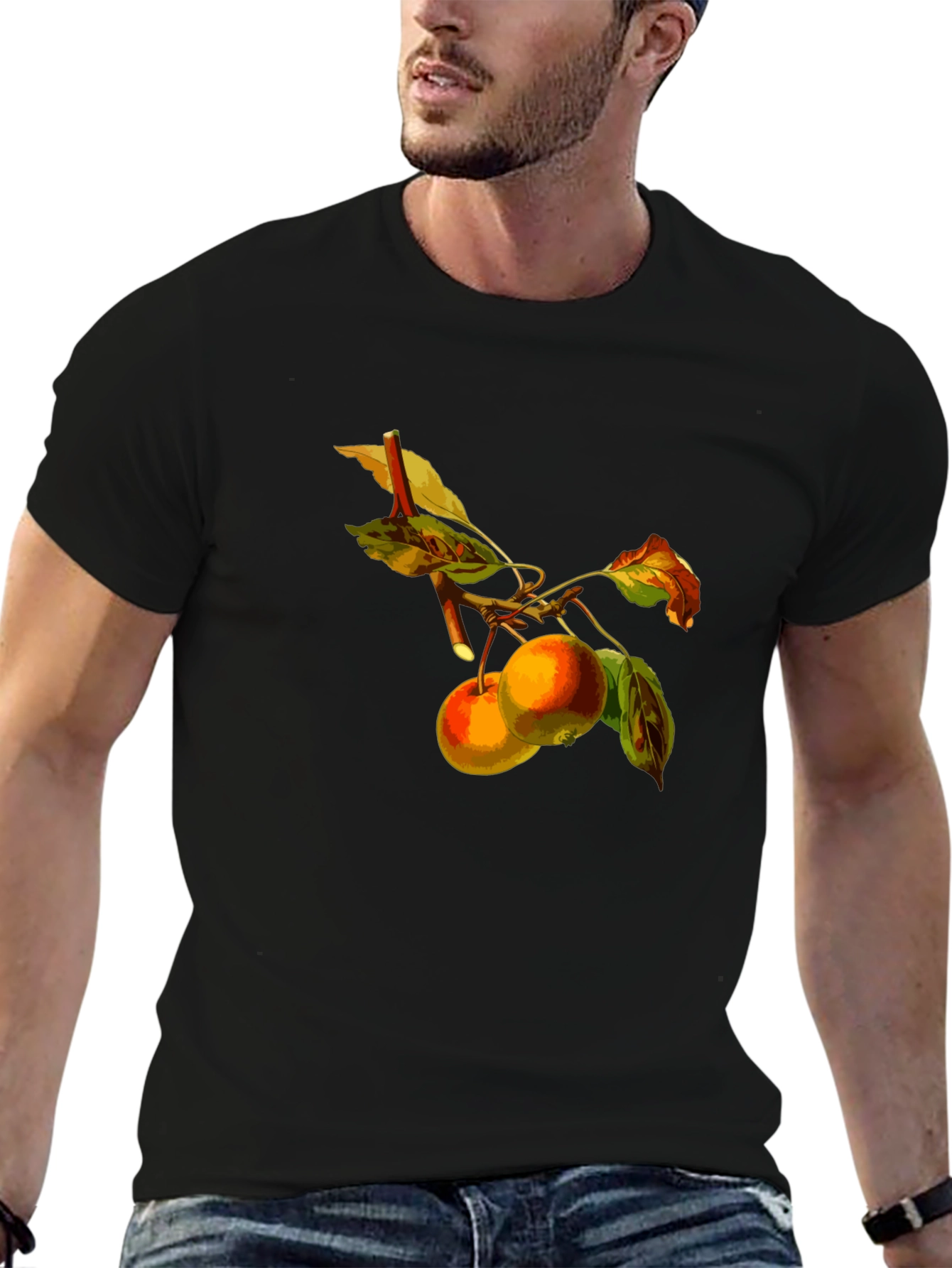 Apples on Branch Black T-Shirt