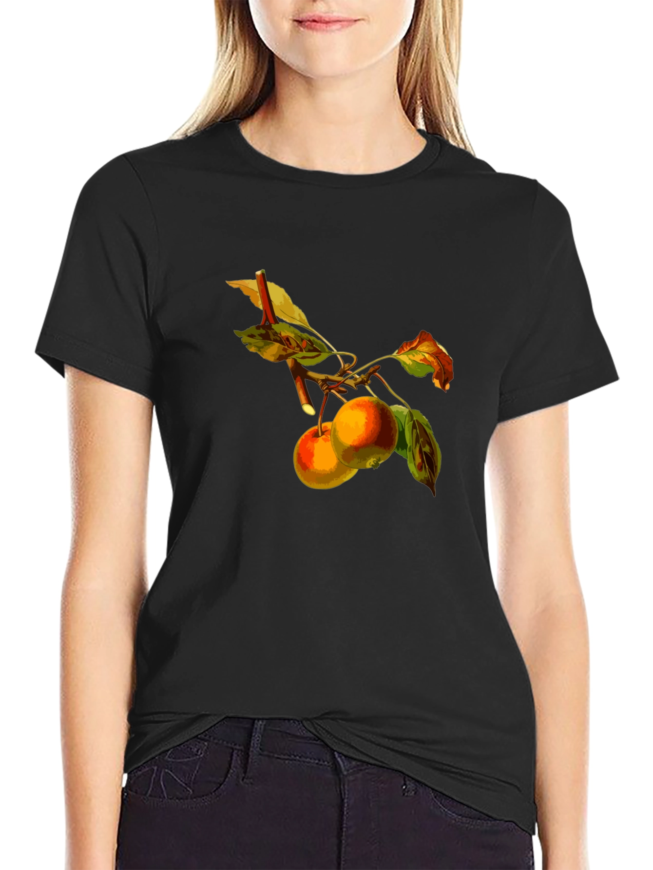 Apples on Branch Black T-Shirt