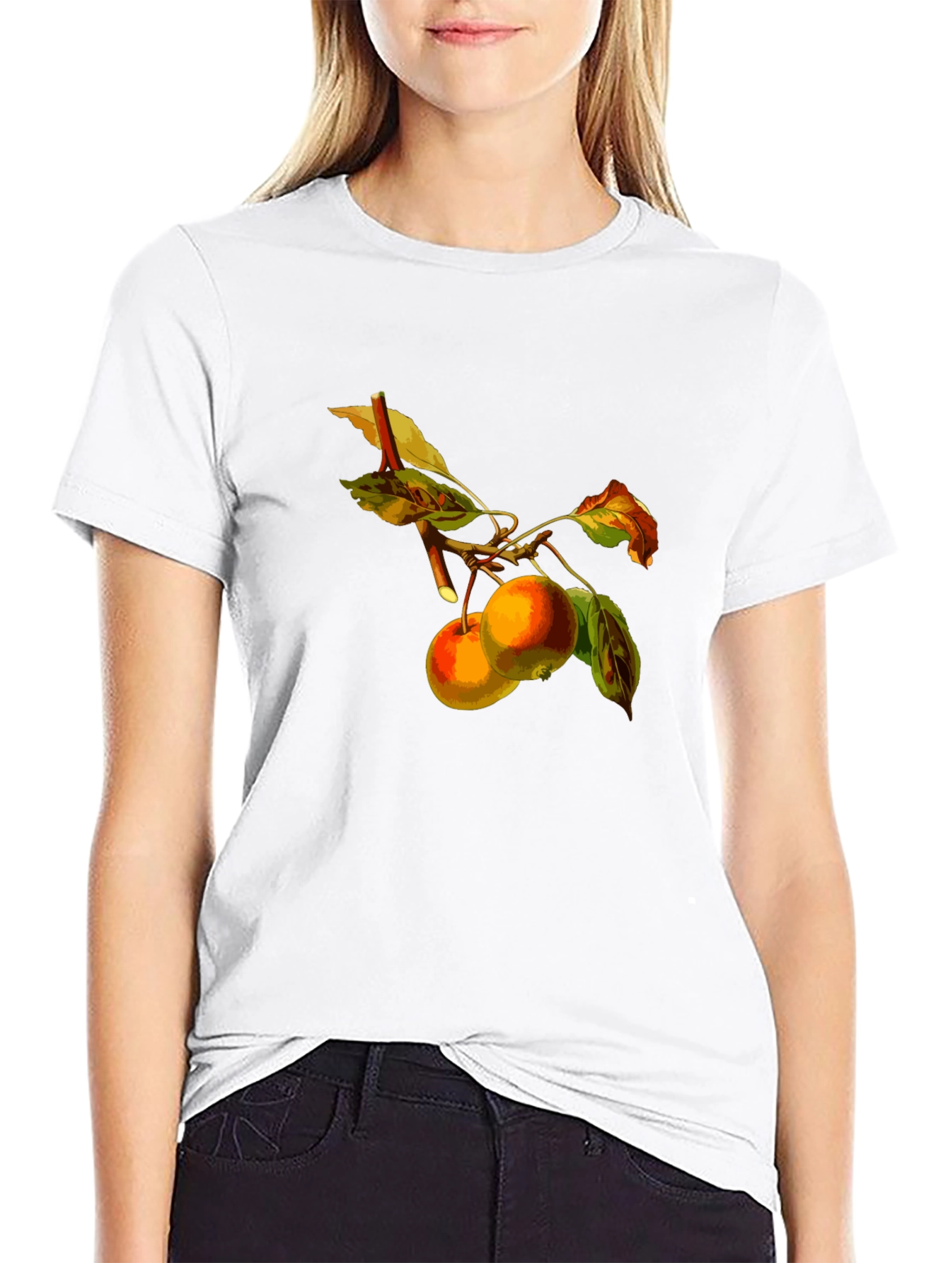Apples on Branch Black T-Shirt
