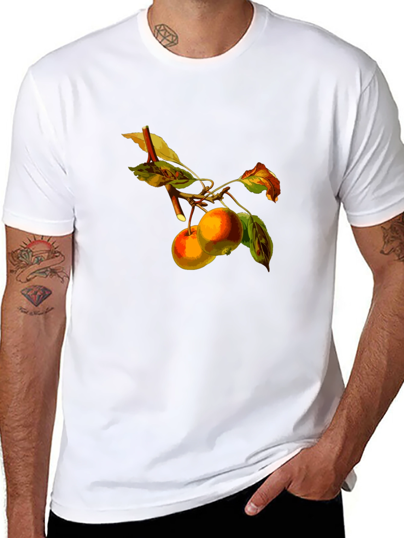 Apples on Branch Black T-Shirt