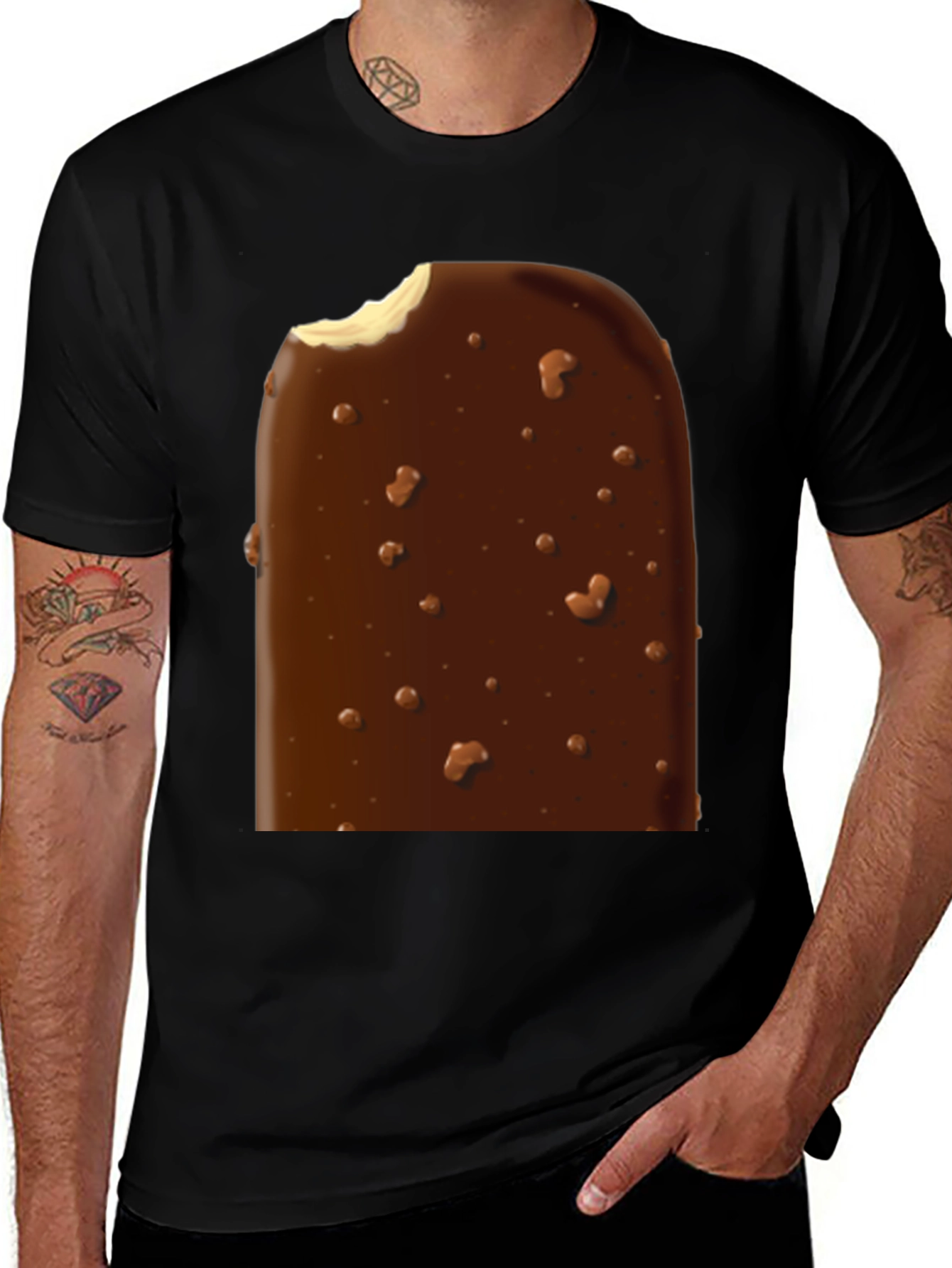 Ice Cream Bar Graphic Tee - Black